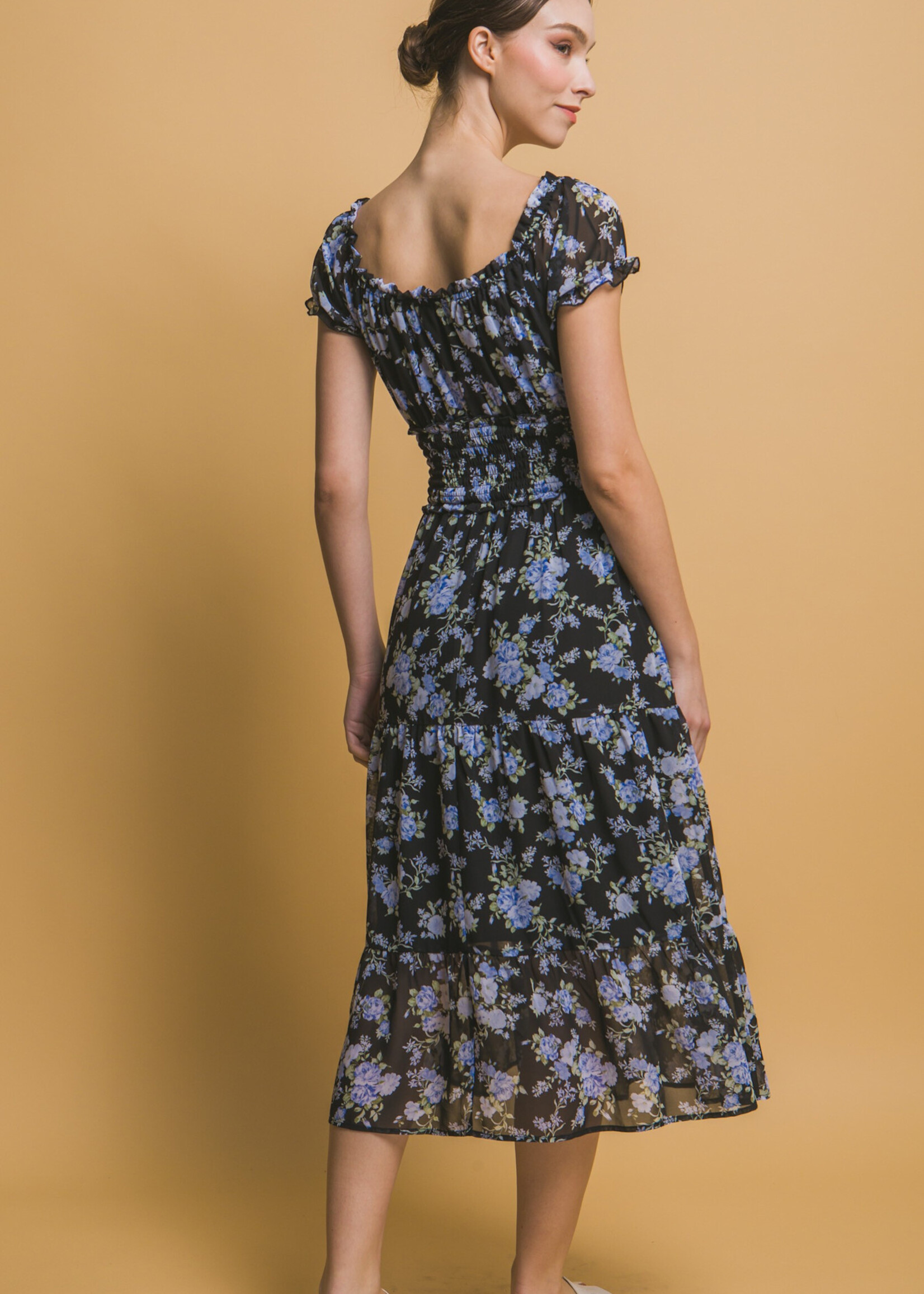 True Country Nights Smocked Midi