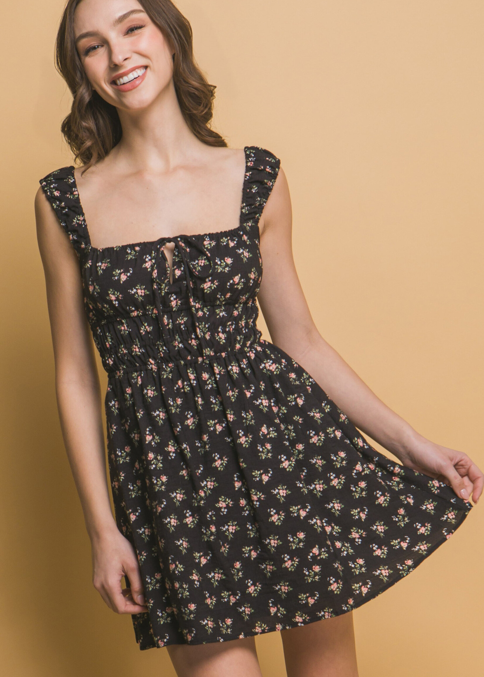 True Rose Print Summer Dress