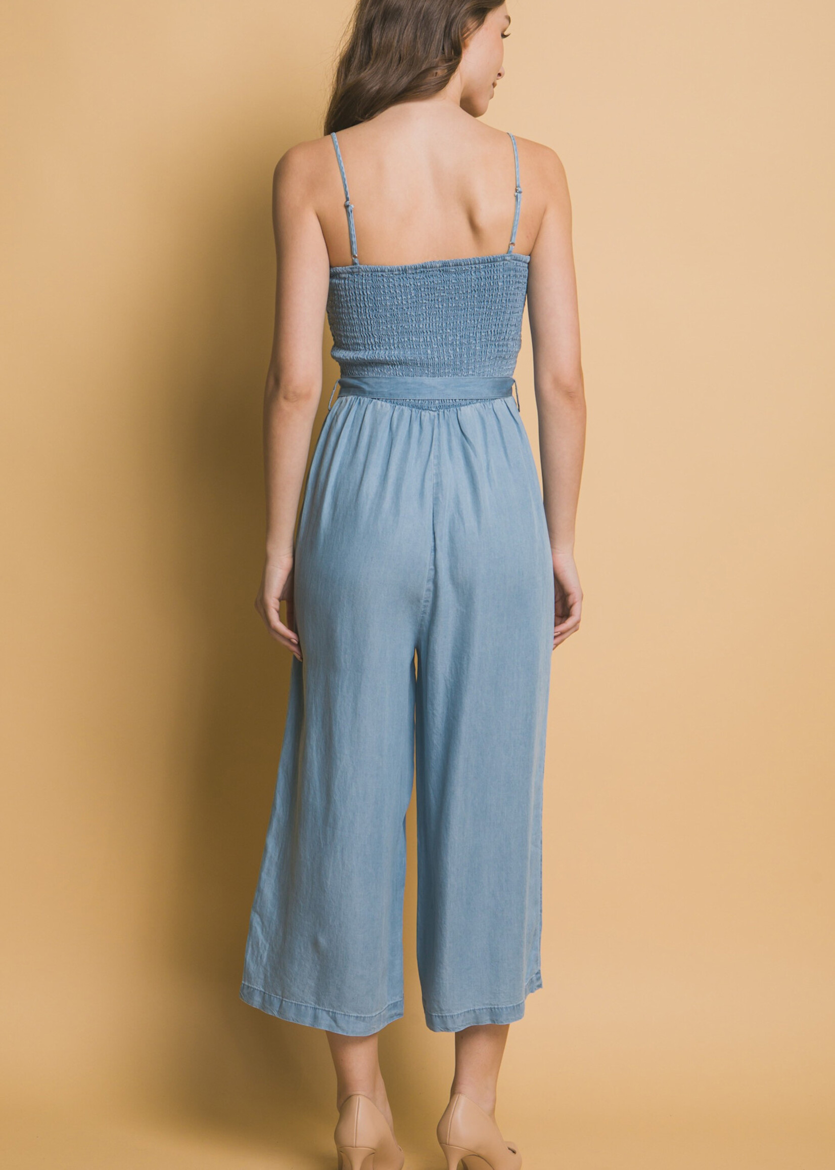 Love Tree Joplin Smocked Jumpsuit