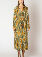 Black Tape Abstract Belted Maxi