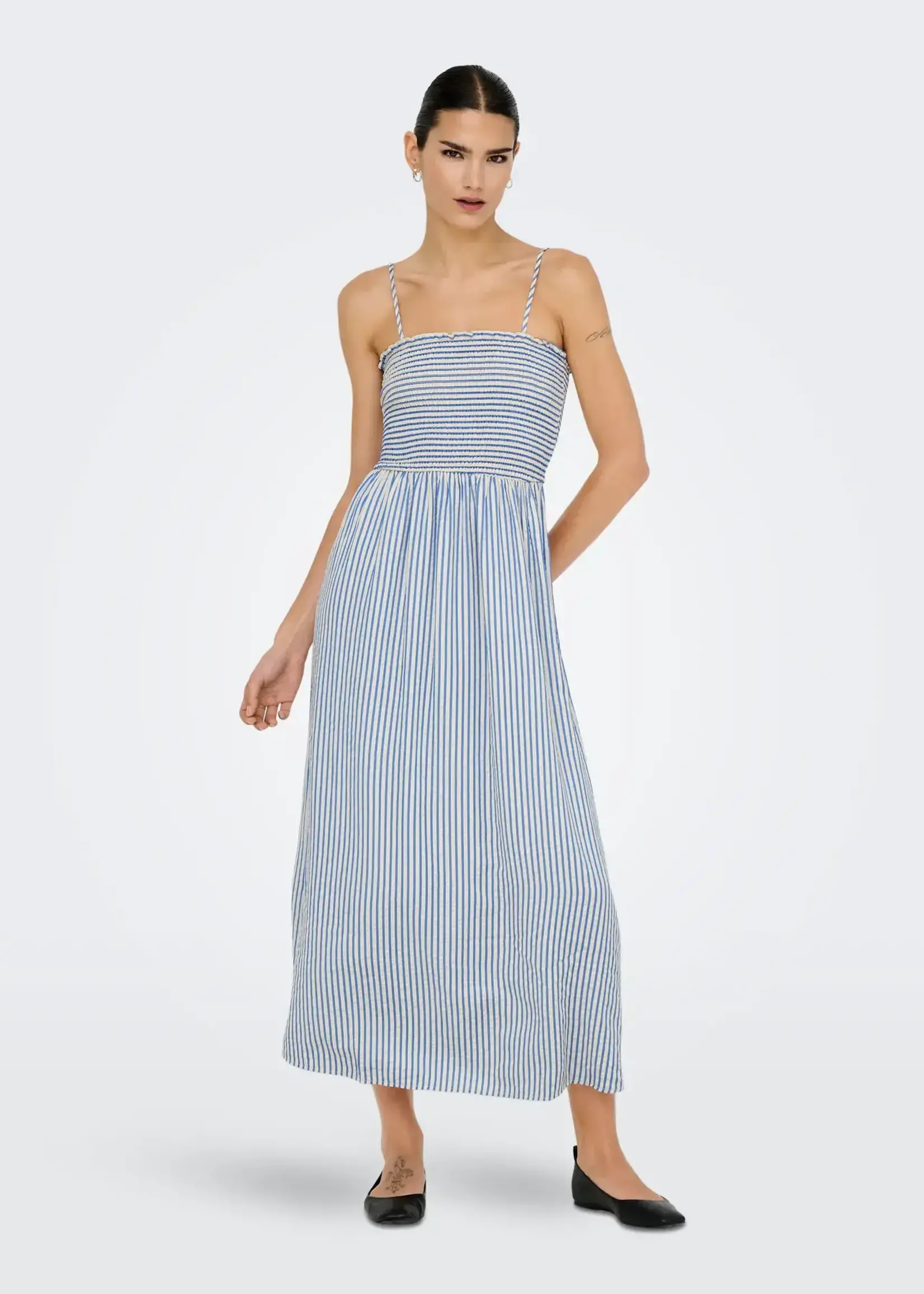 Only Bari Stripe Smock Maxi Dress