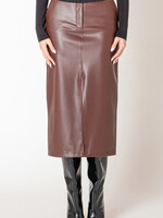 Dex Tish Faux Lthr Midi Skirt