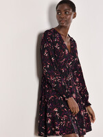 Apricot Trailing Leaf Print Dress