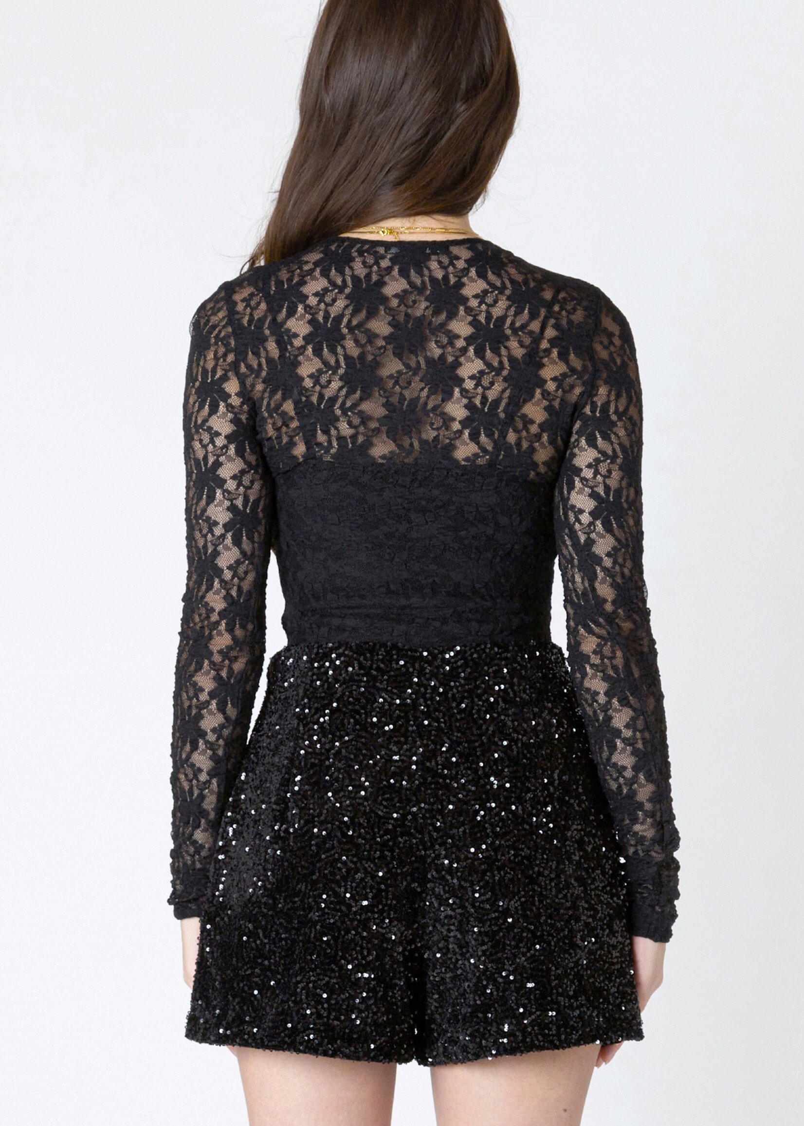 Dex Tate Stretch LS Lace Top