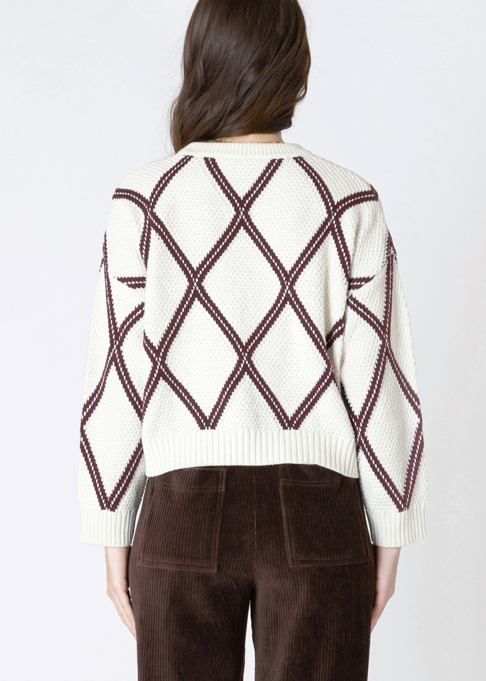 Dex Diamond Print Knit Crew