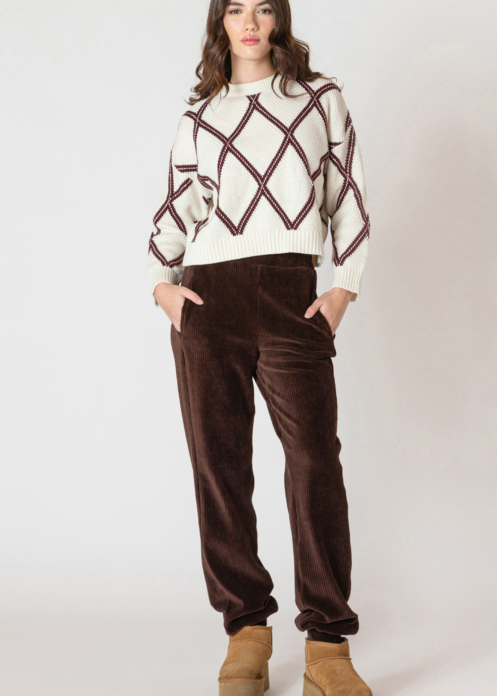 Dex Diamond Print Knit Crew