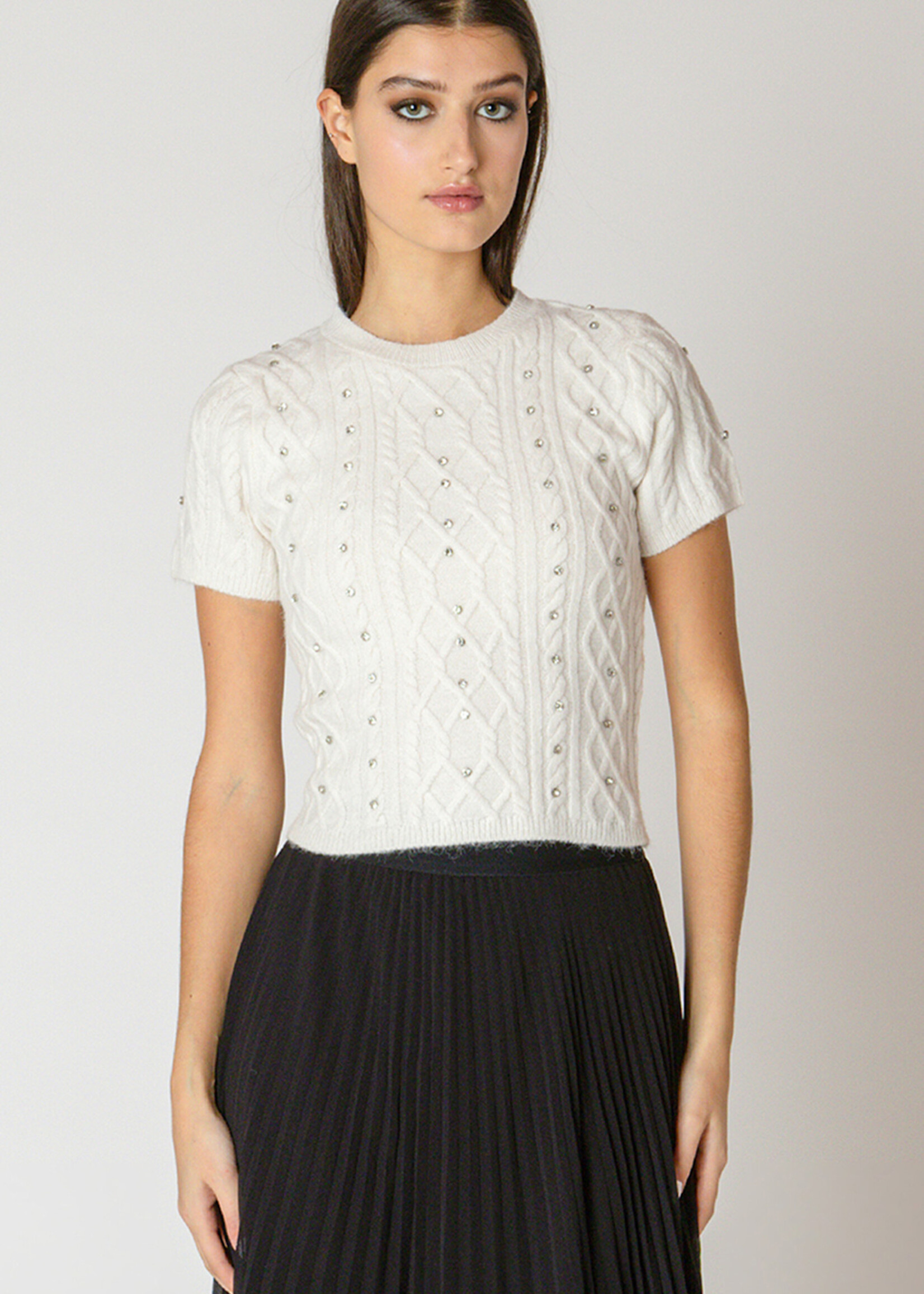 ZSupply Cable Sweater W Twinkle Stones