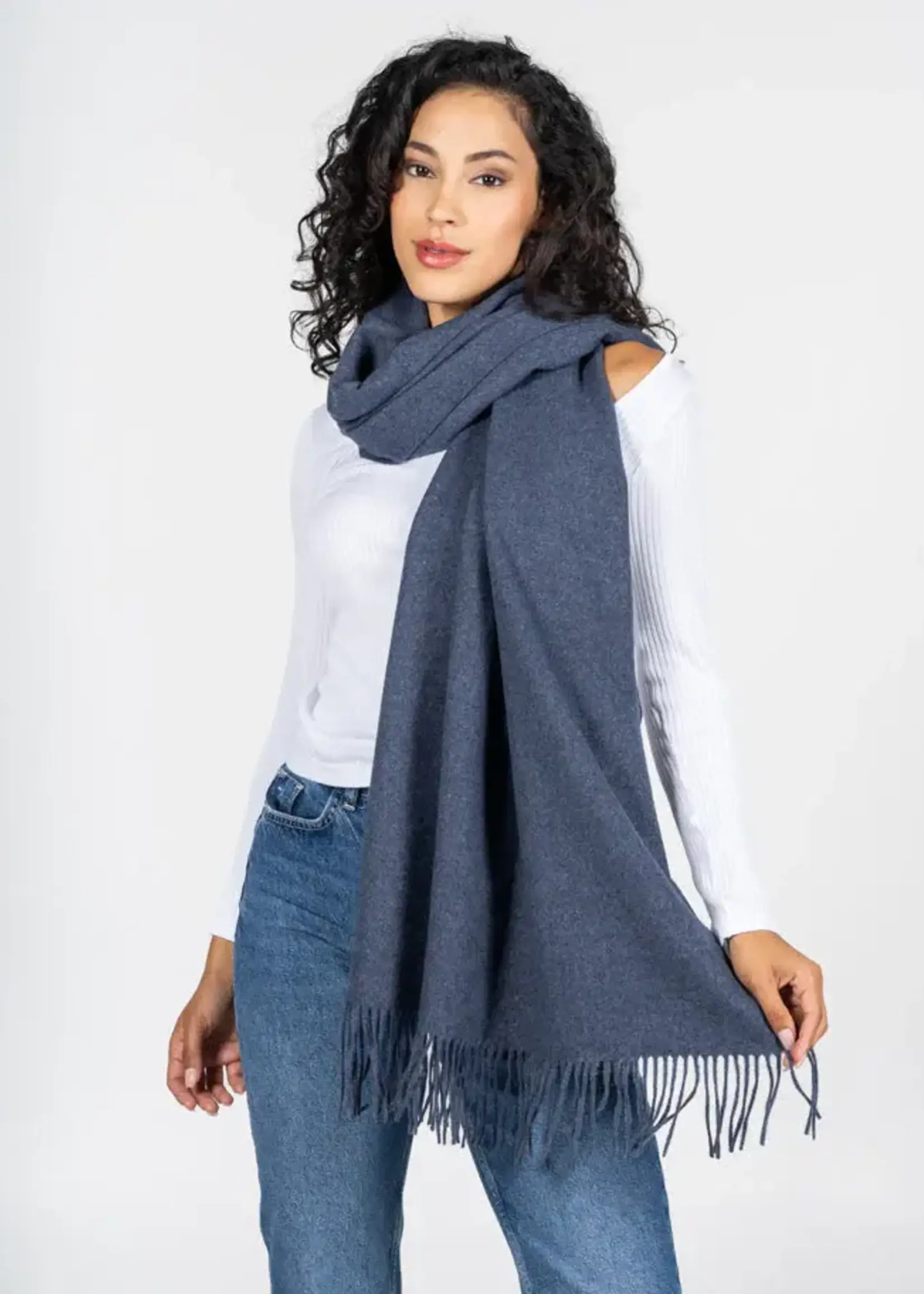 Soft Solid Scarf w Fringe