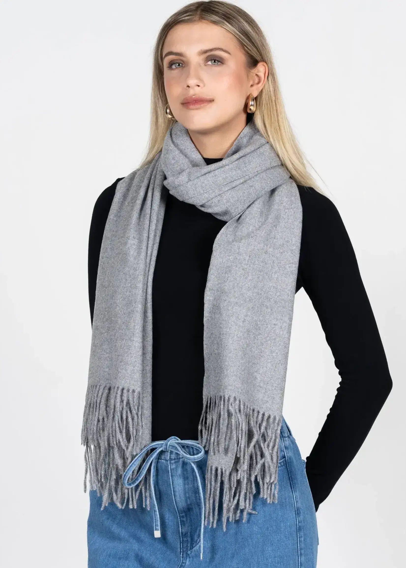Soft Solid Scarf w Fringe