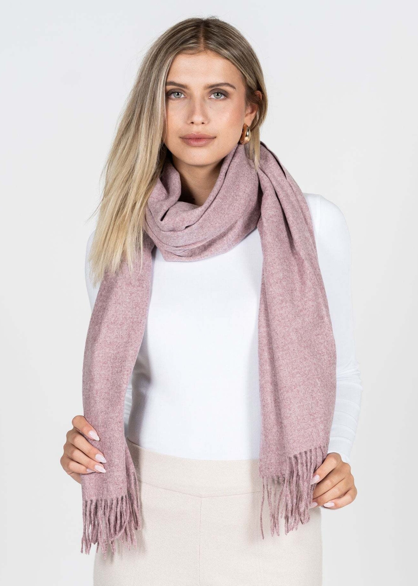 Soft Solid Scarf w Fringe