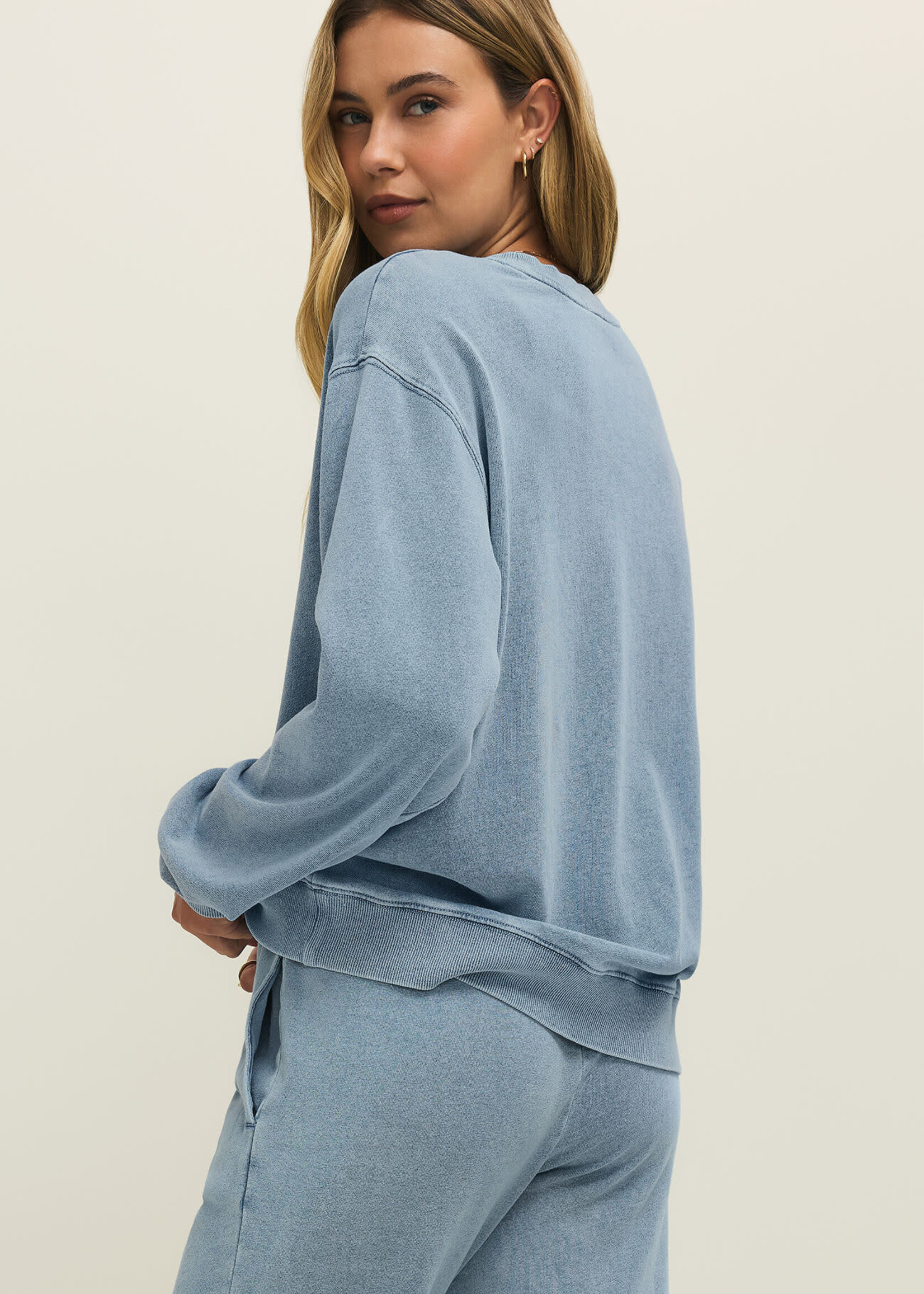 ZSupply BF Jogger Denim Sweatshirt