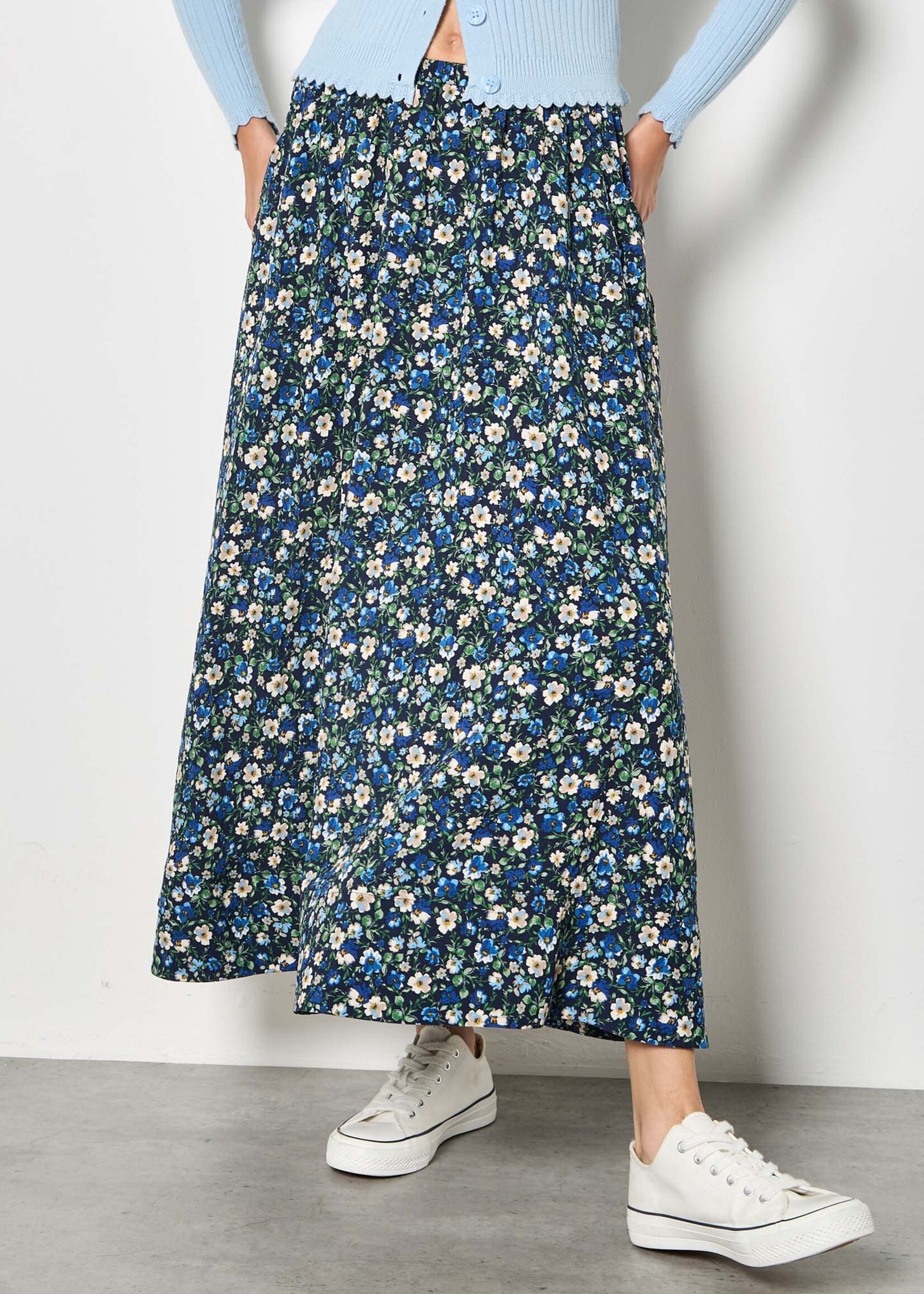 Apricot Country Blues Floral Skirt