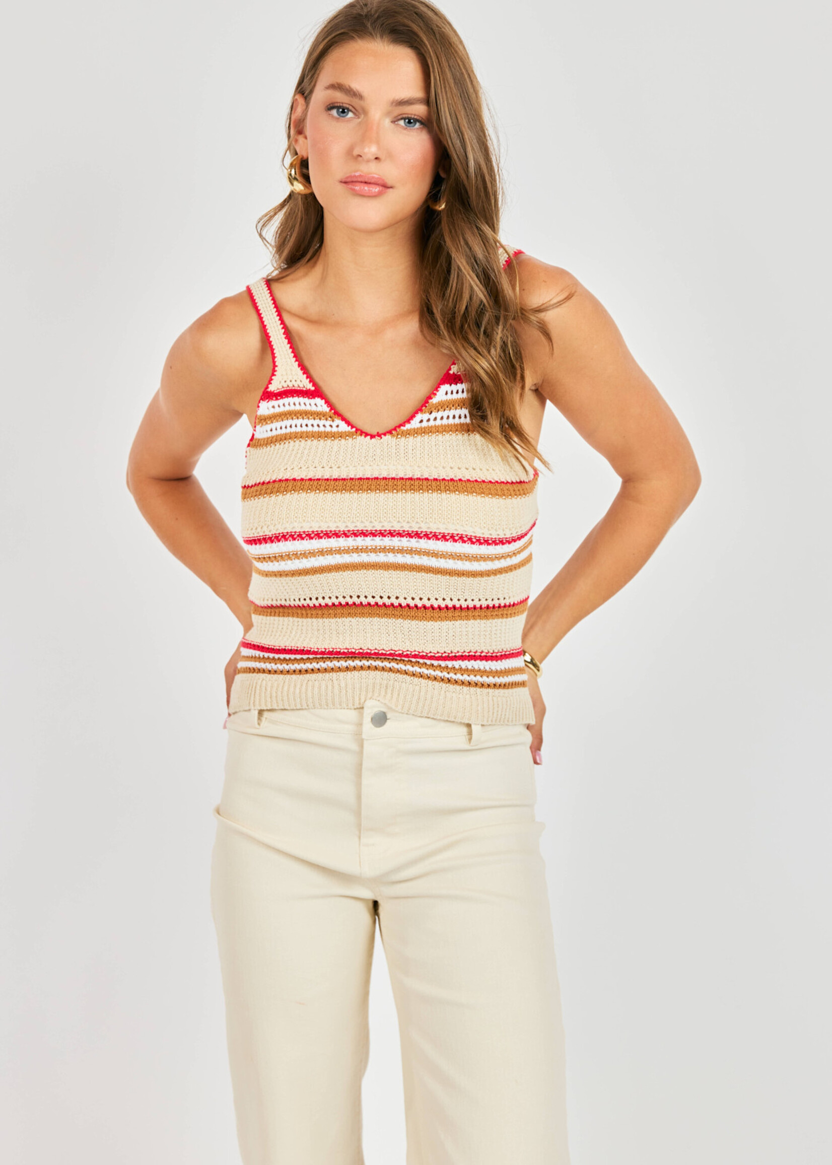 Sadie & Sage 70S Stripe Sweater Tank