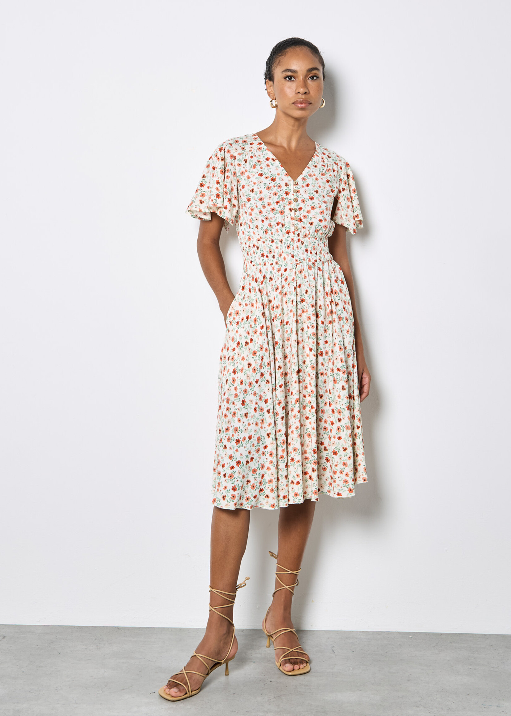 Apricot Katy Floral Dress W Pocket