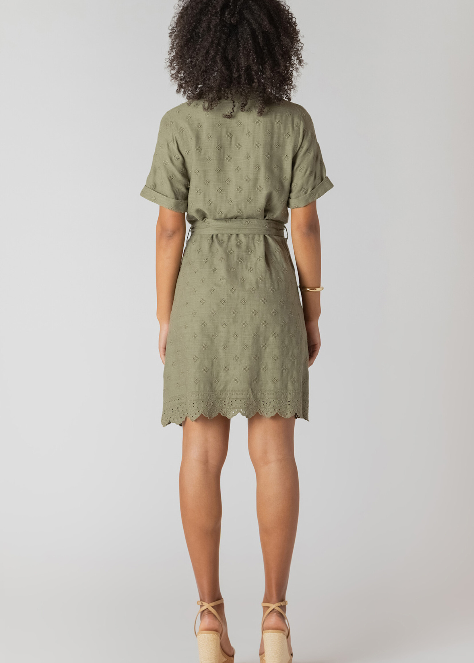 Room 34 SS Eyelet Linen Dress