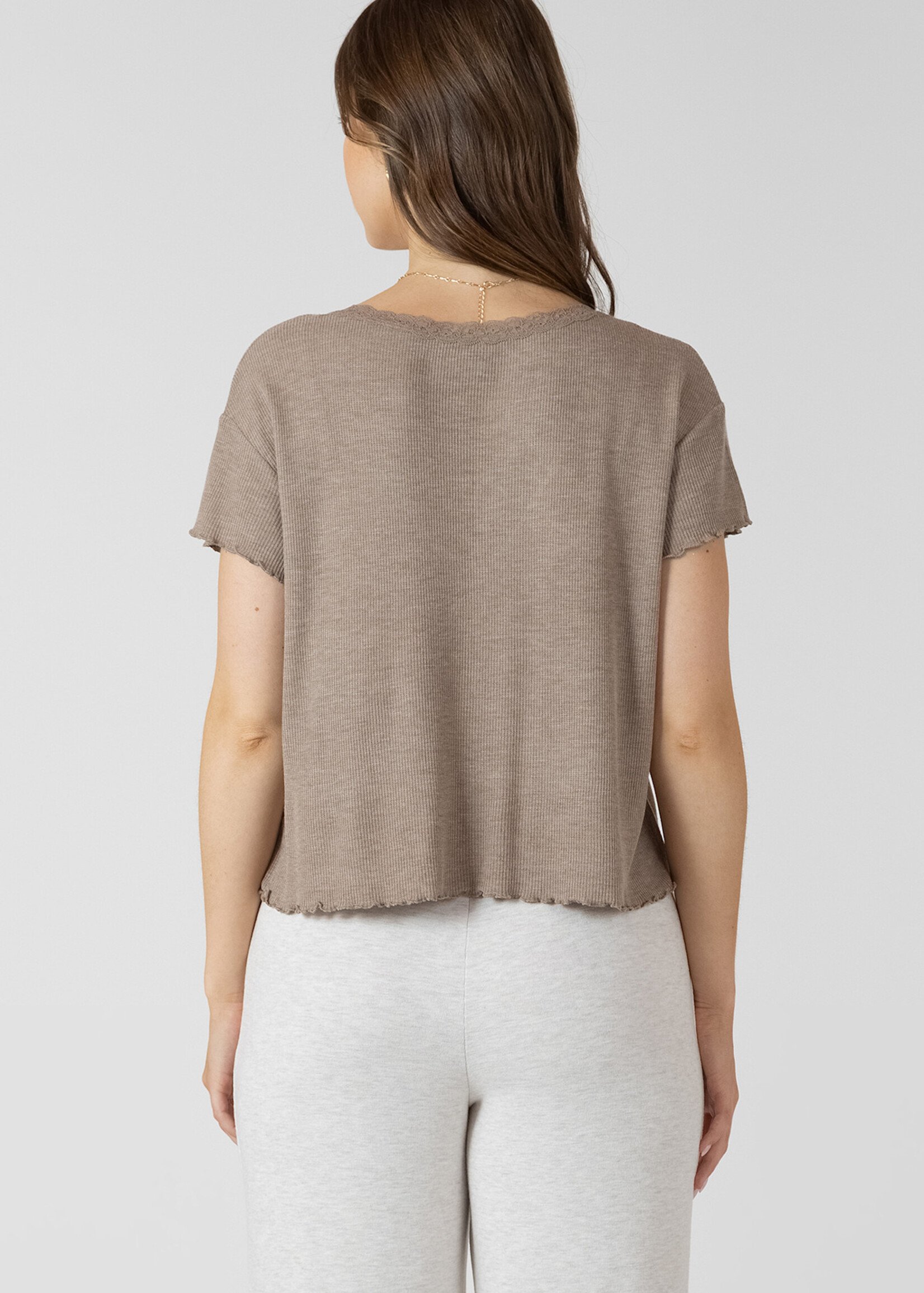 Dex Lace Trim Waffle Tee