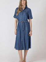 Black Tape Denim Belted Cargo Dress
