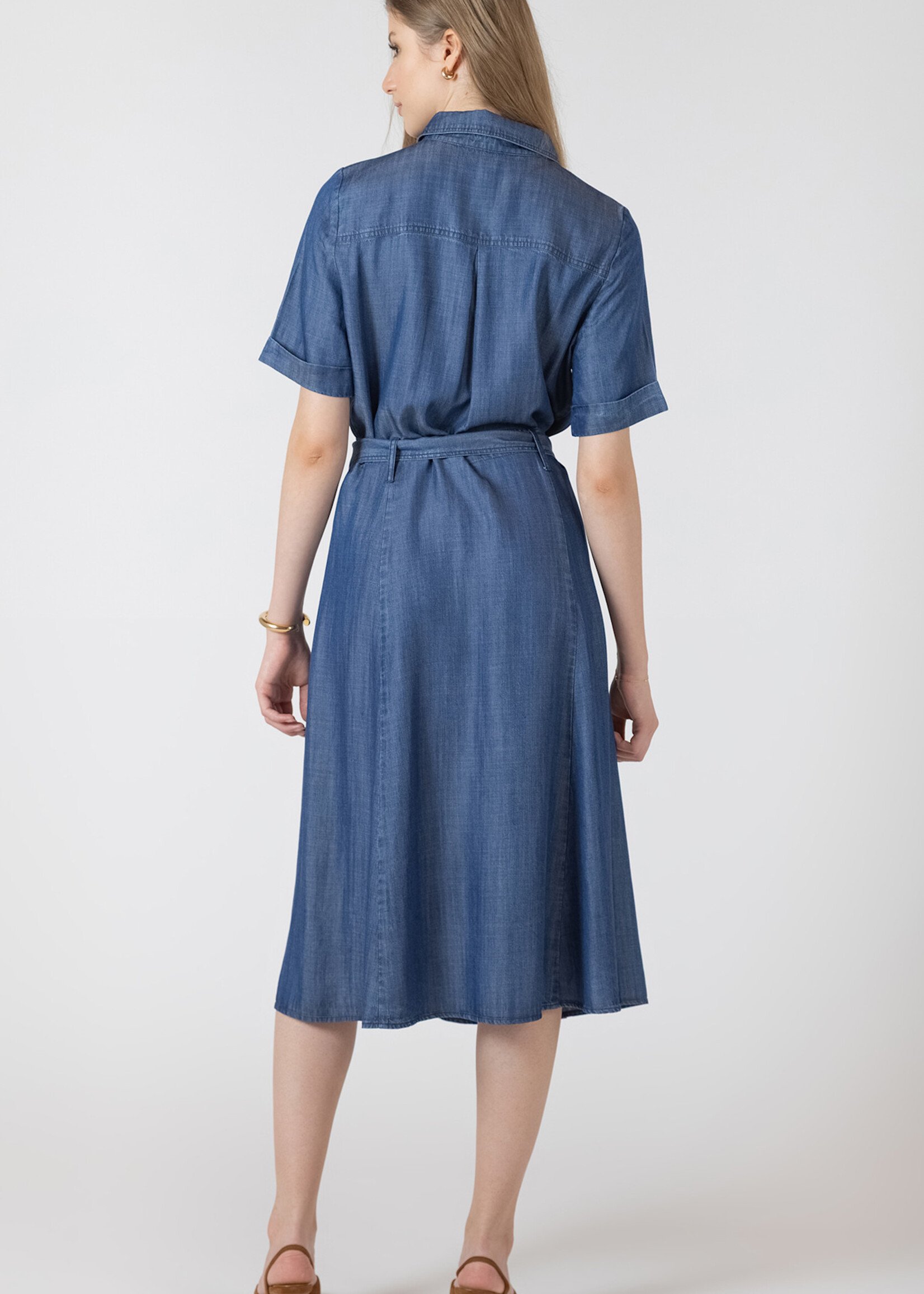 Black Tape Denim Belted Cargo Dress