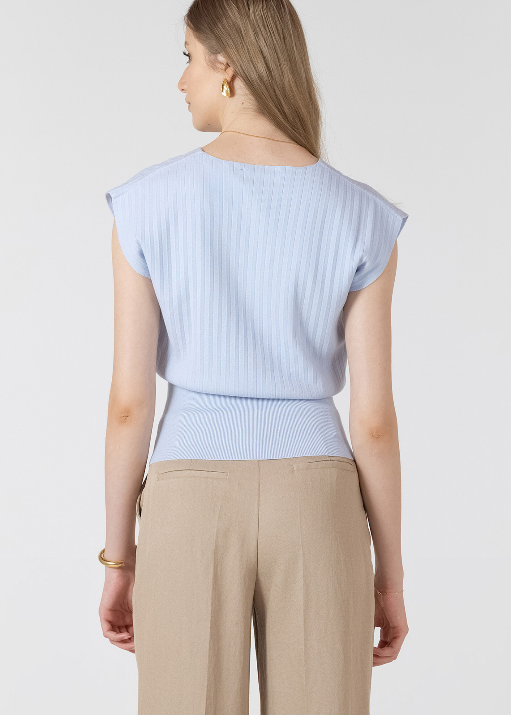 Black Tape Pleated Summer Sweater