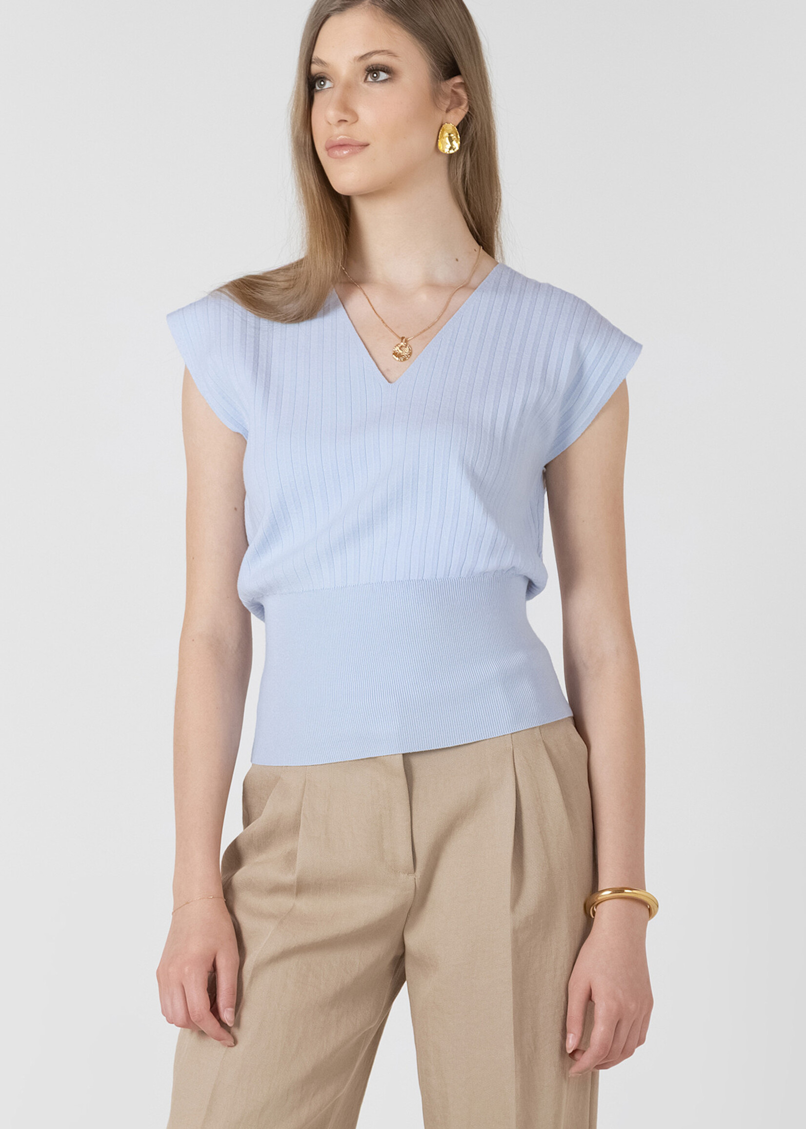 Black Tape Pleated Summer Sweater