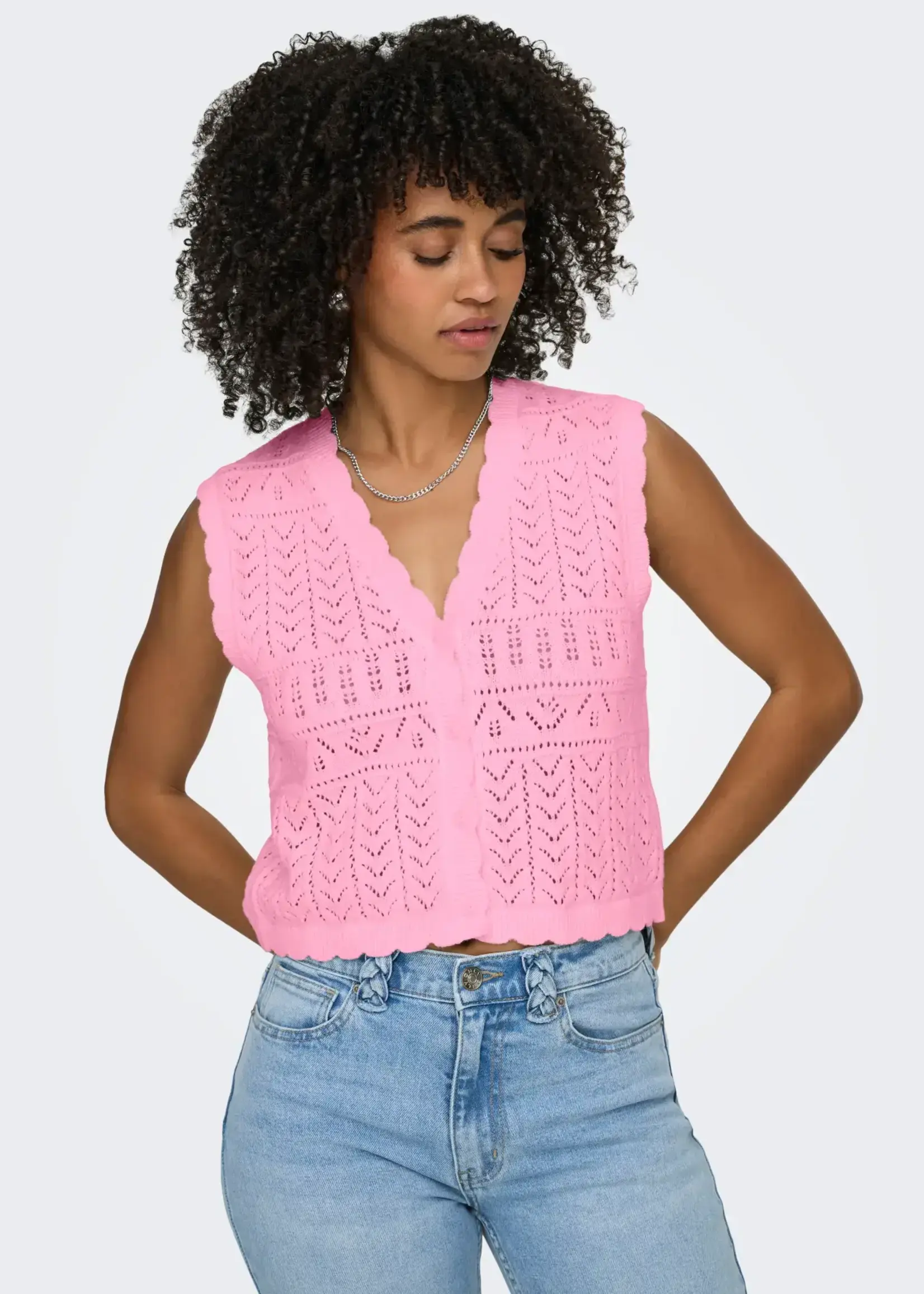 Only Rini Crochet Bttn Tank
