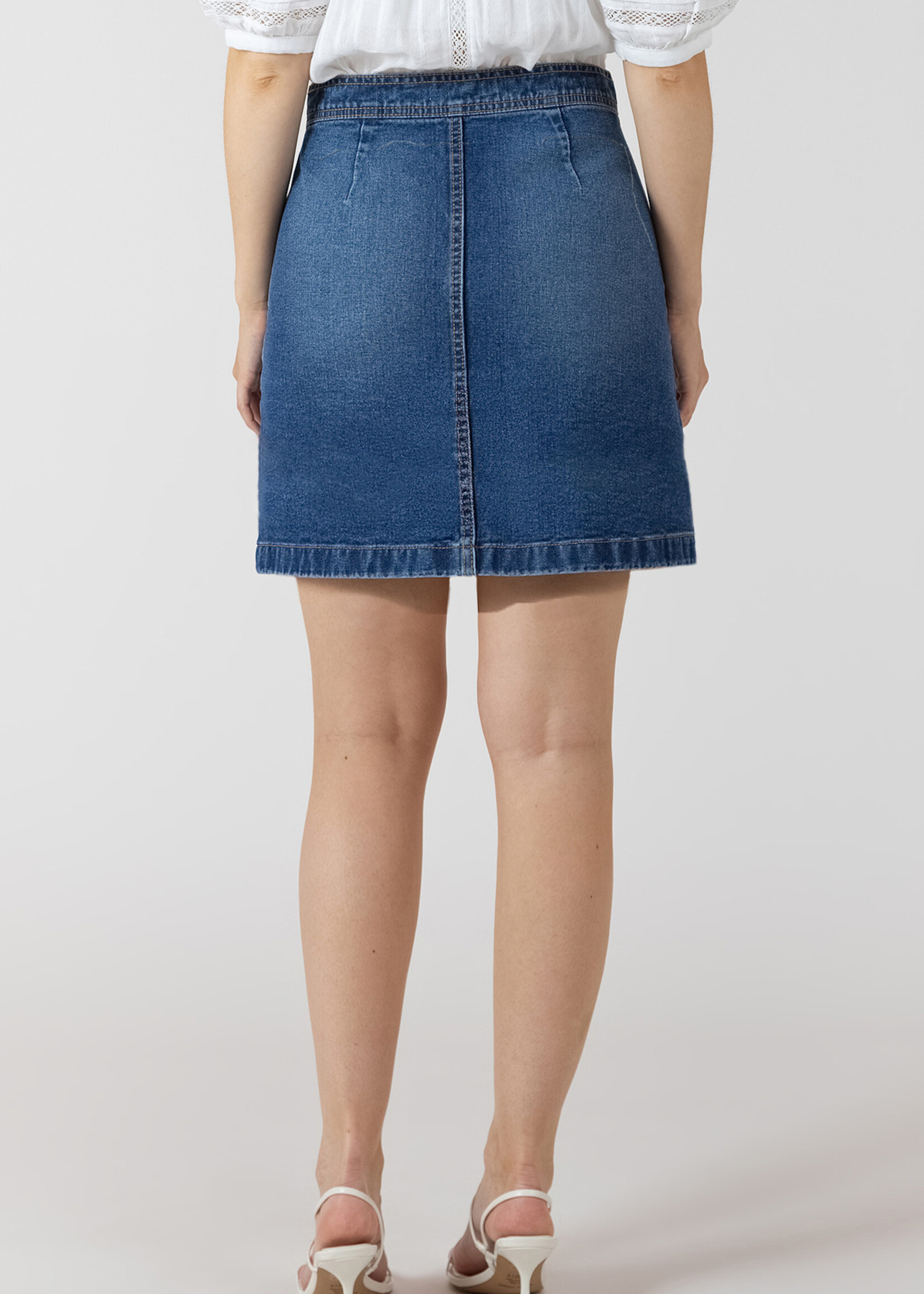 Dex Button Up Jean Skirt