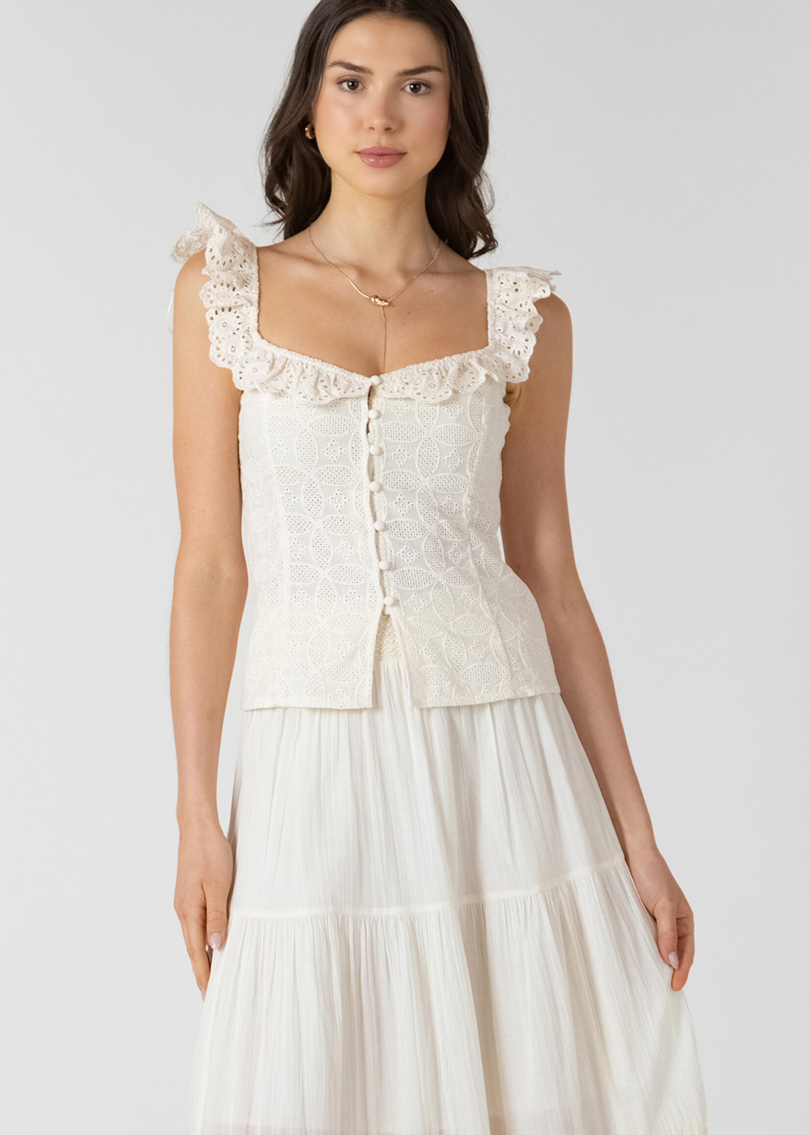 Dex Delicate Eyelet Tank