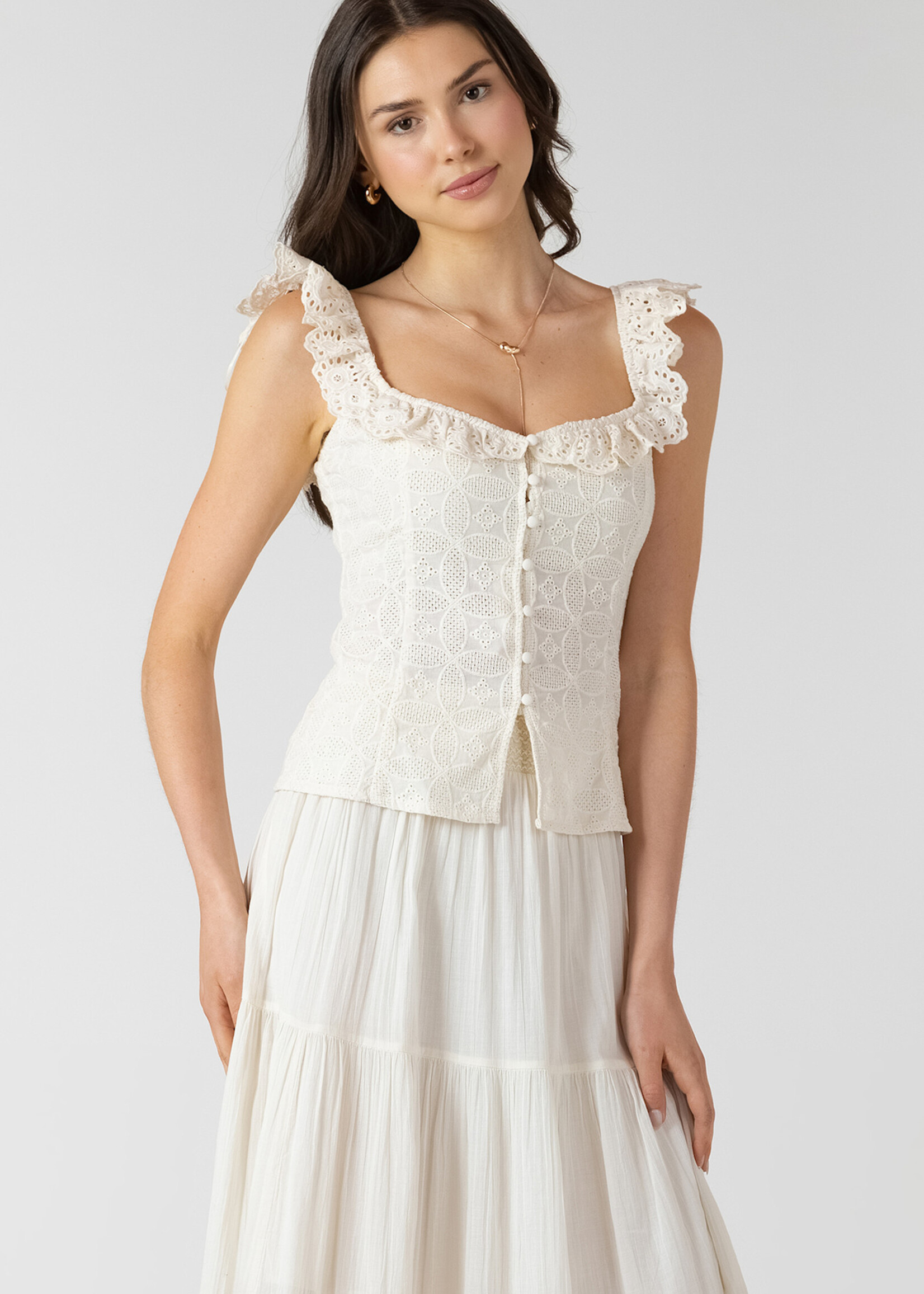 Dex Delicate Eyelet Tank