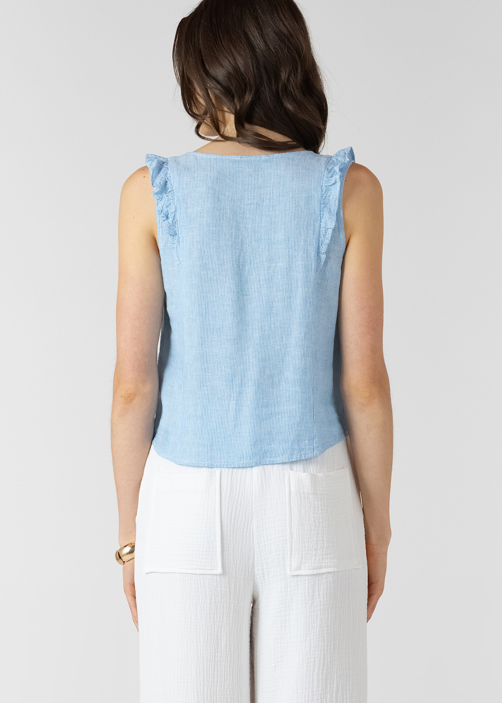 Dex Dainty Blue Stripe Tank