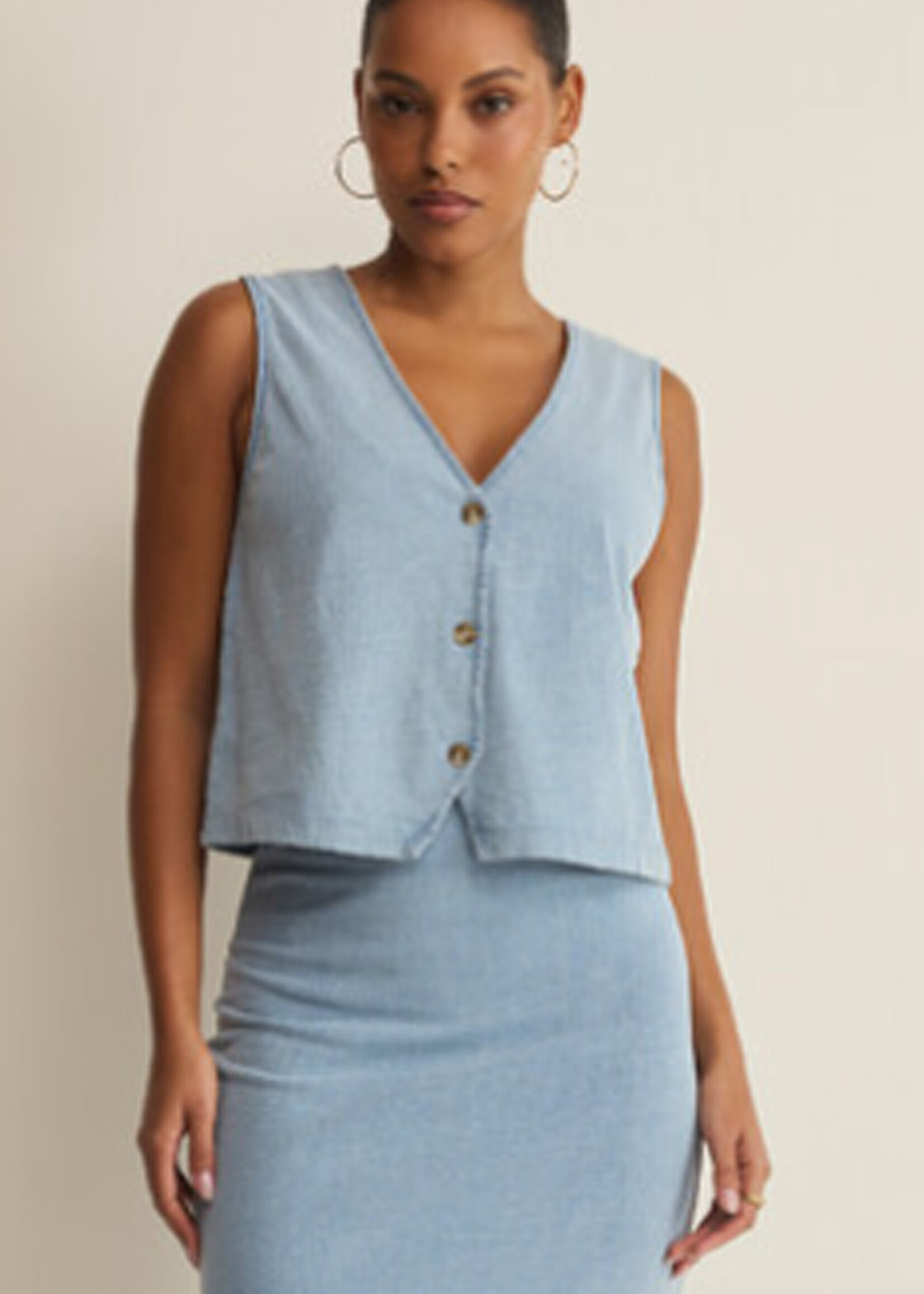 ZSupply Noelle Jersey Denim Top