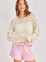 Sadie & Sage Sunny Open Crochet Pullover