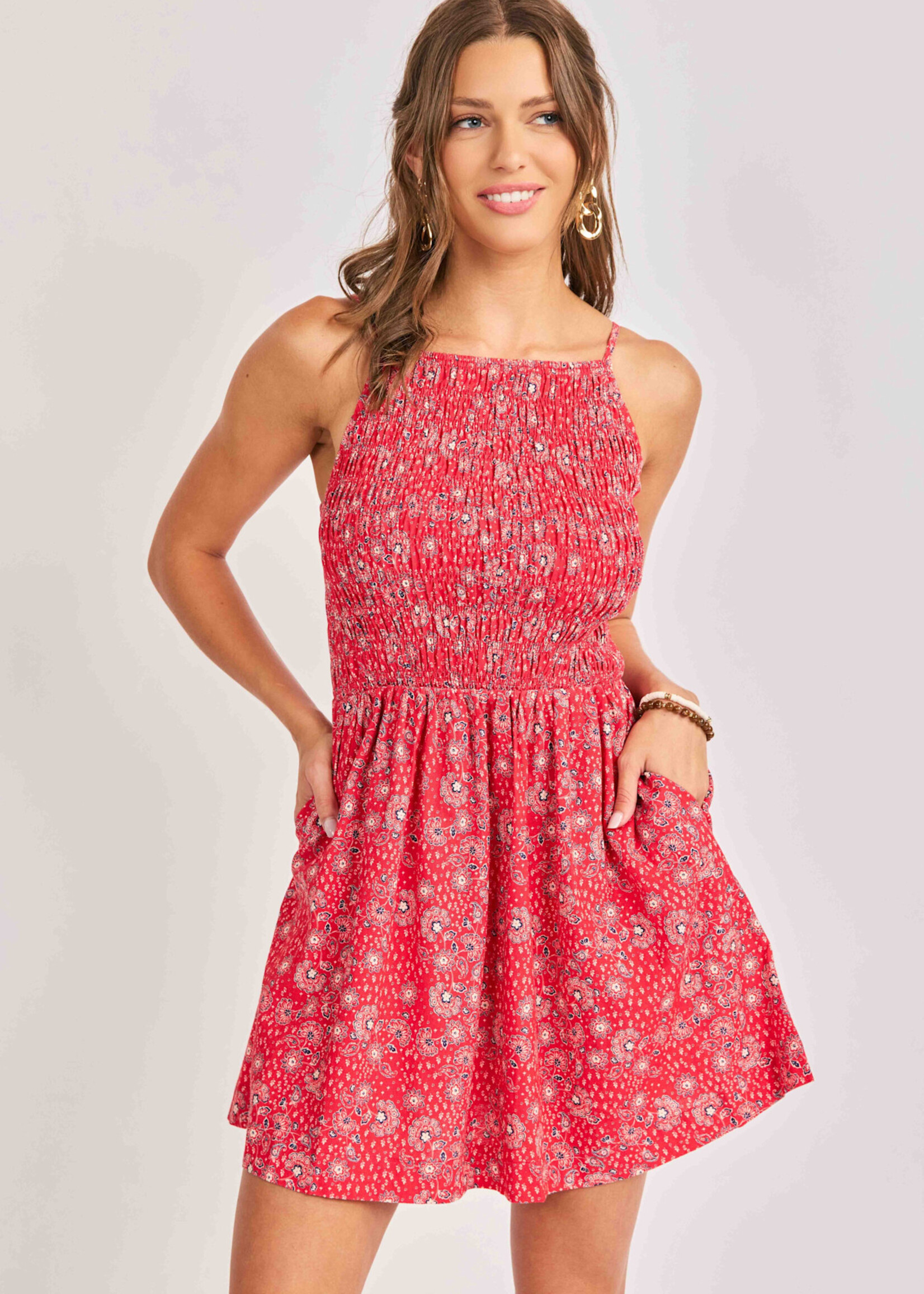Sadie & Sage Paisley Pocket Dress