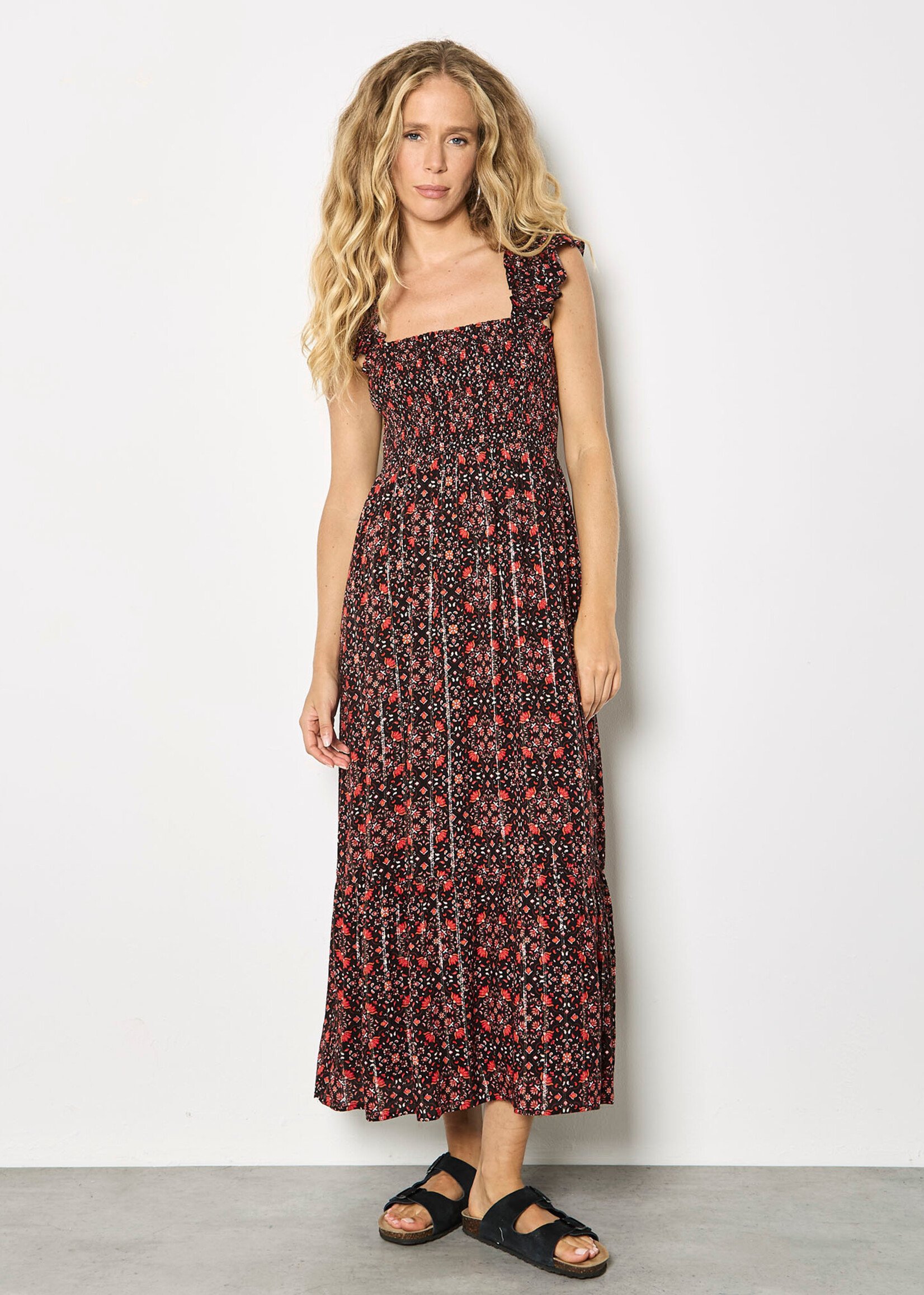 Apricot Garden Tiered Midi Dress