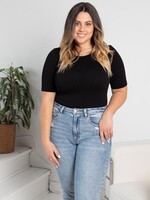 C'est Moi Seamless Rib Crew Neck Top