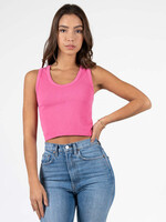 C'est Moi Bamboo Rib Deep Scoop Neck Tank