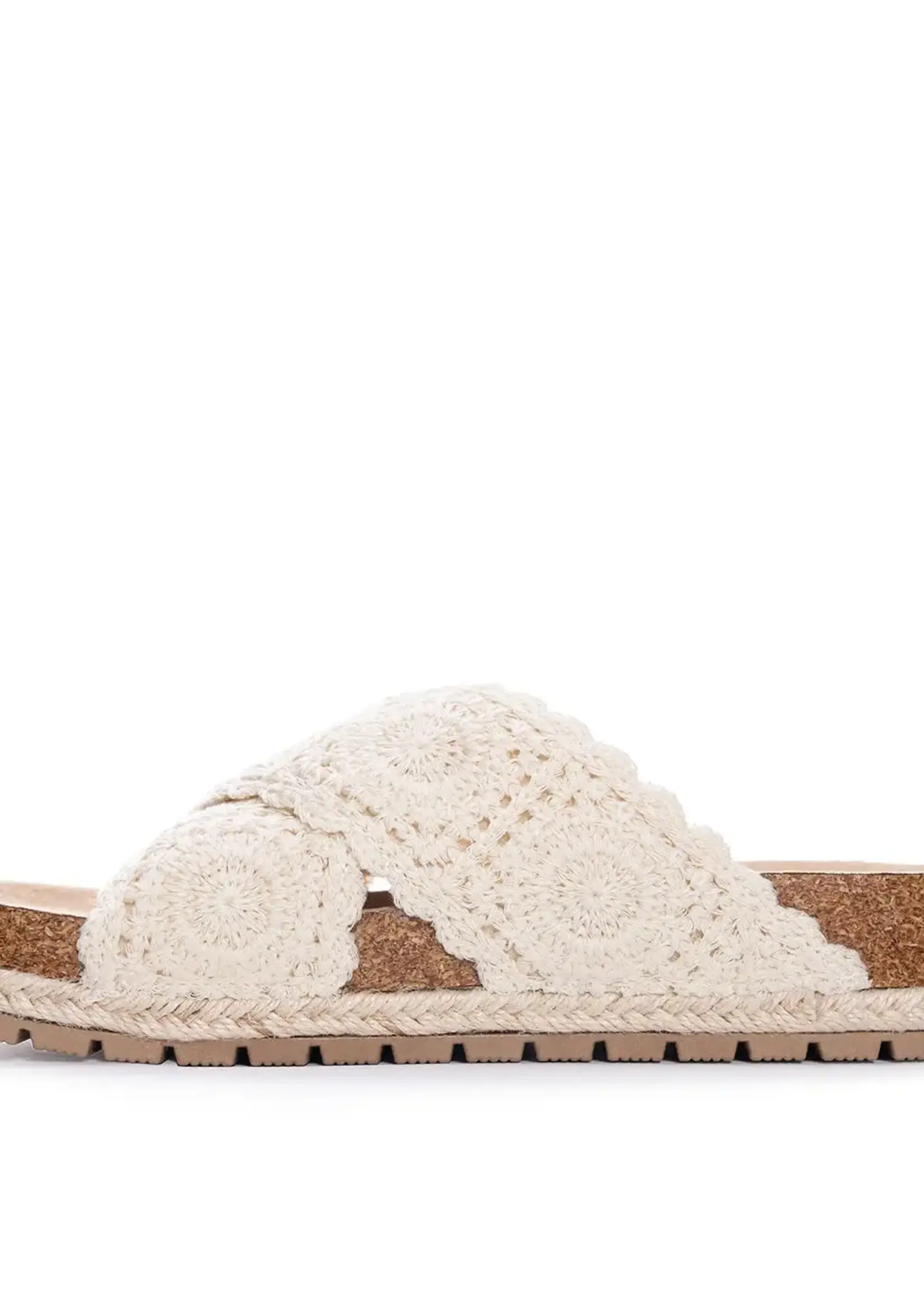 Tacoma Crochet-Cream Slide