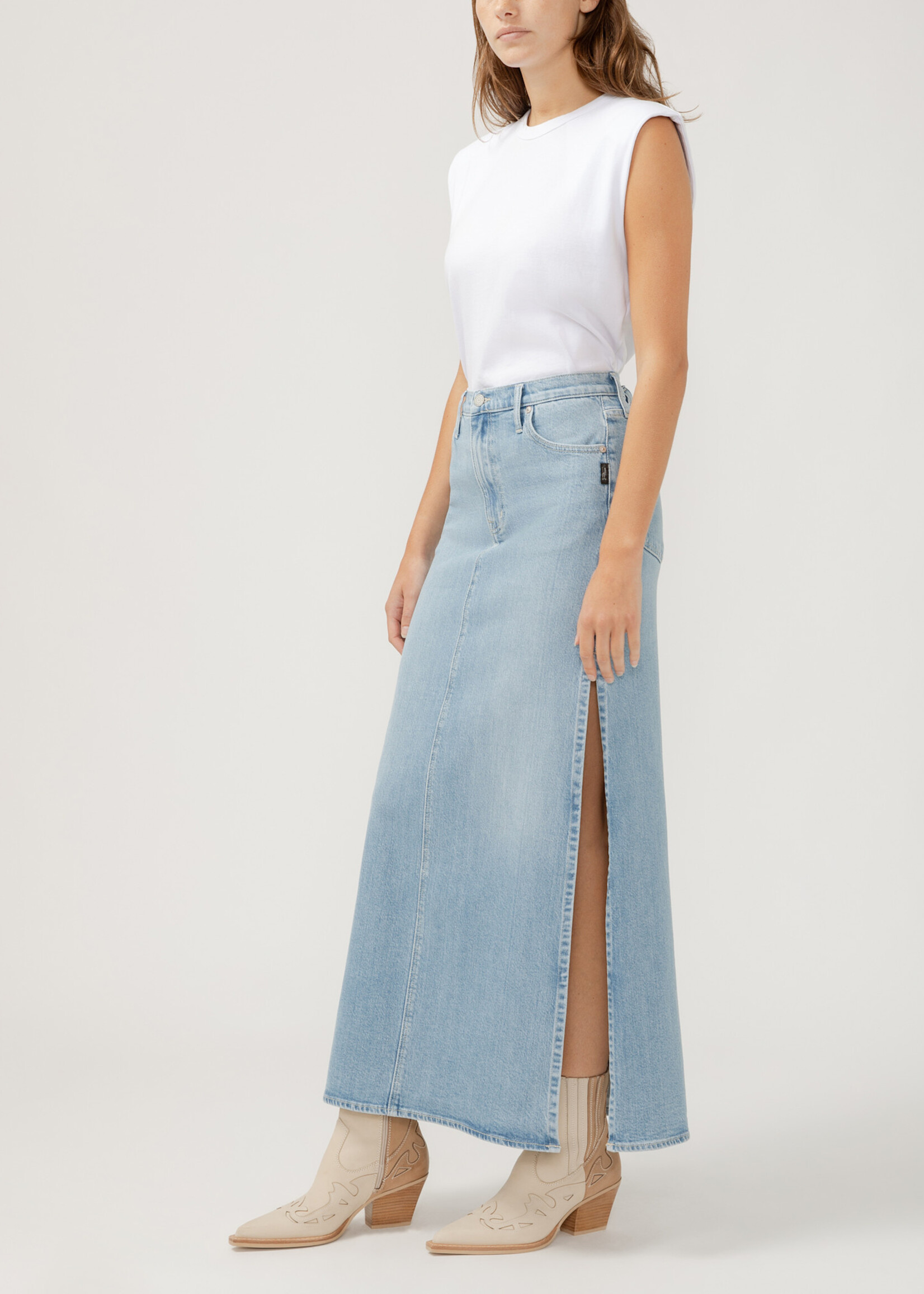 Silver Jeans Slice Maxi Skirt