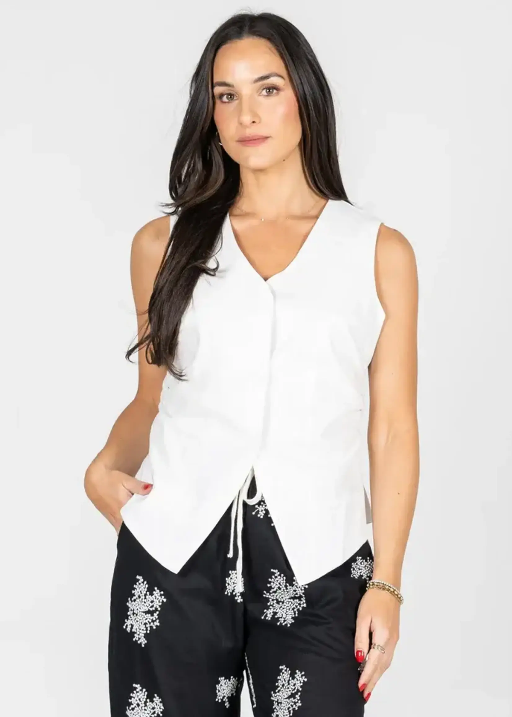 C'est Moi Rushed Side Button Vest