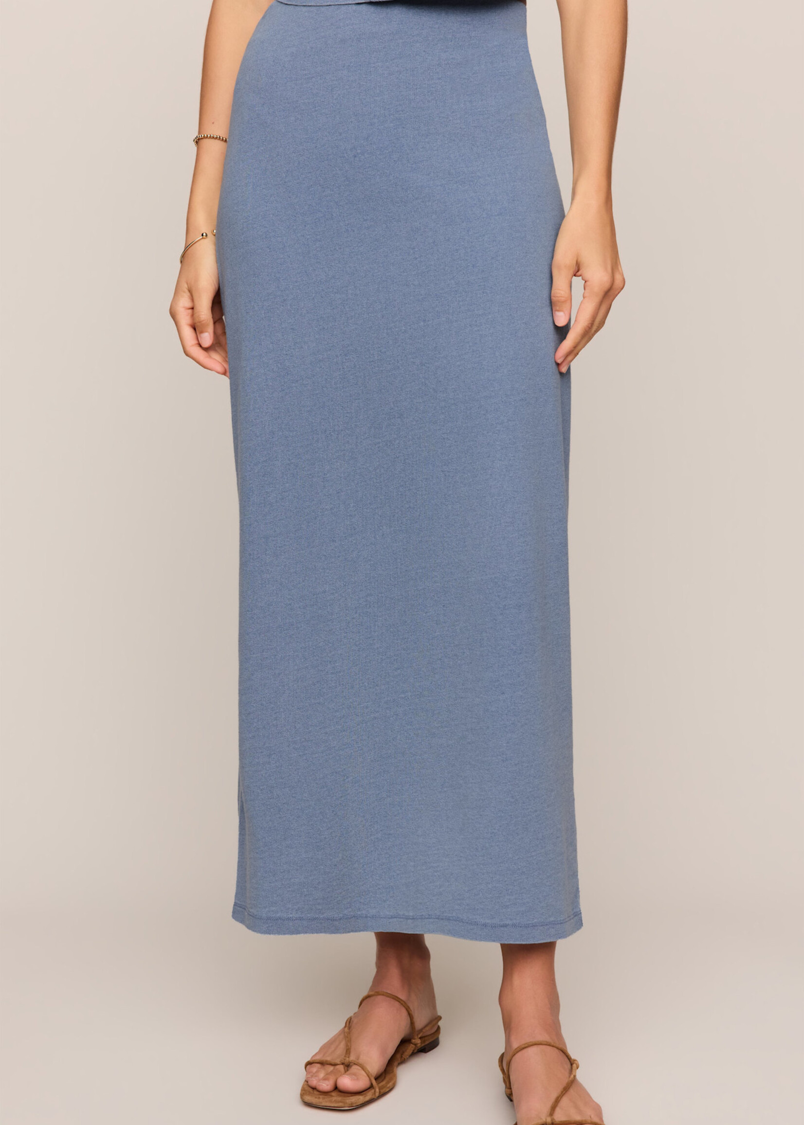 Gail Jersey Denim Midi Skirt