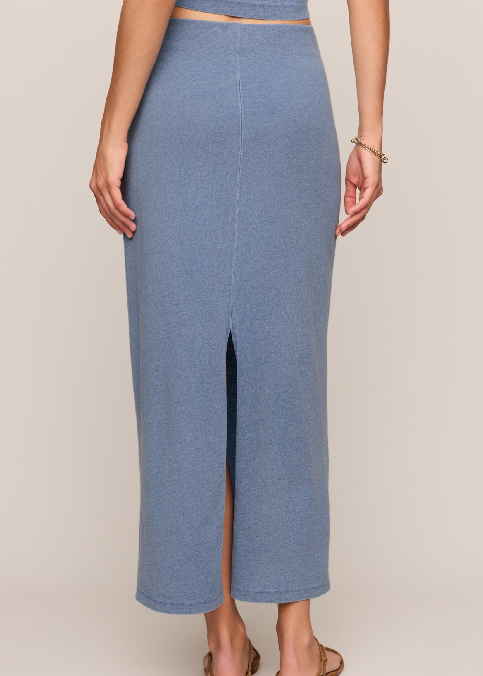 Gail Jersey Denim Midi Skirt