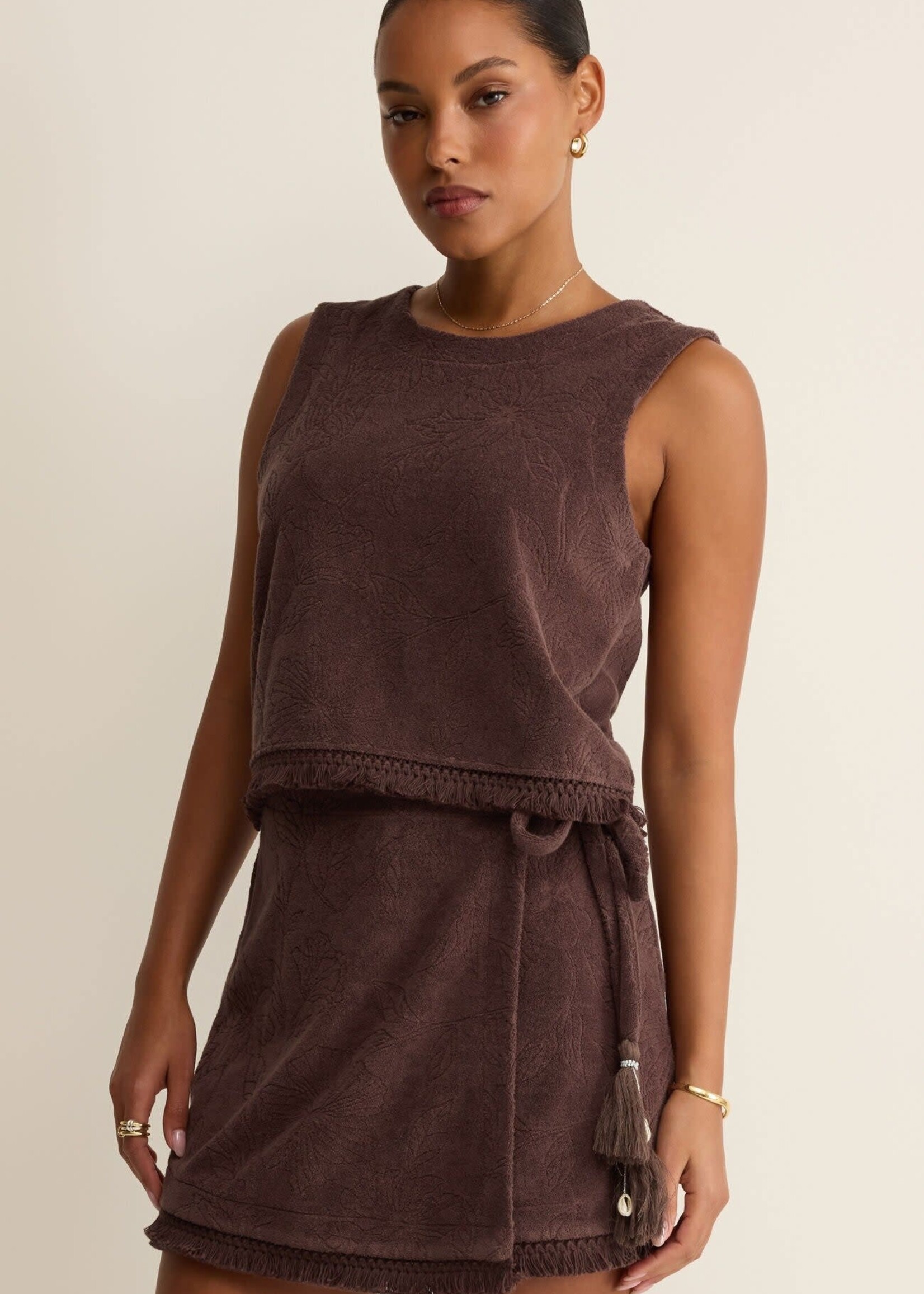 ZSupply Cacao Fringe Sleeveless Top