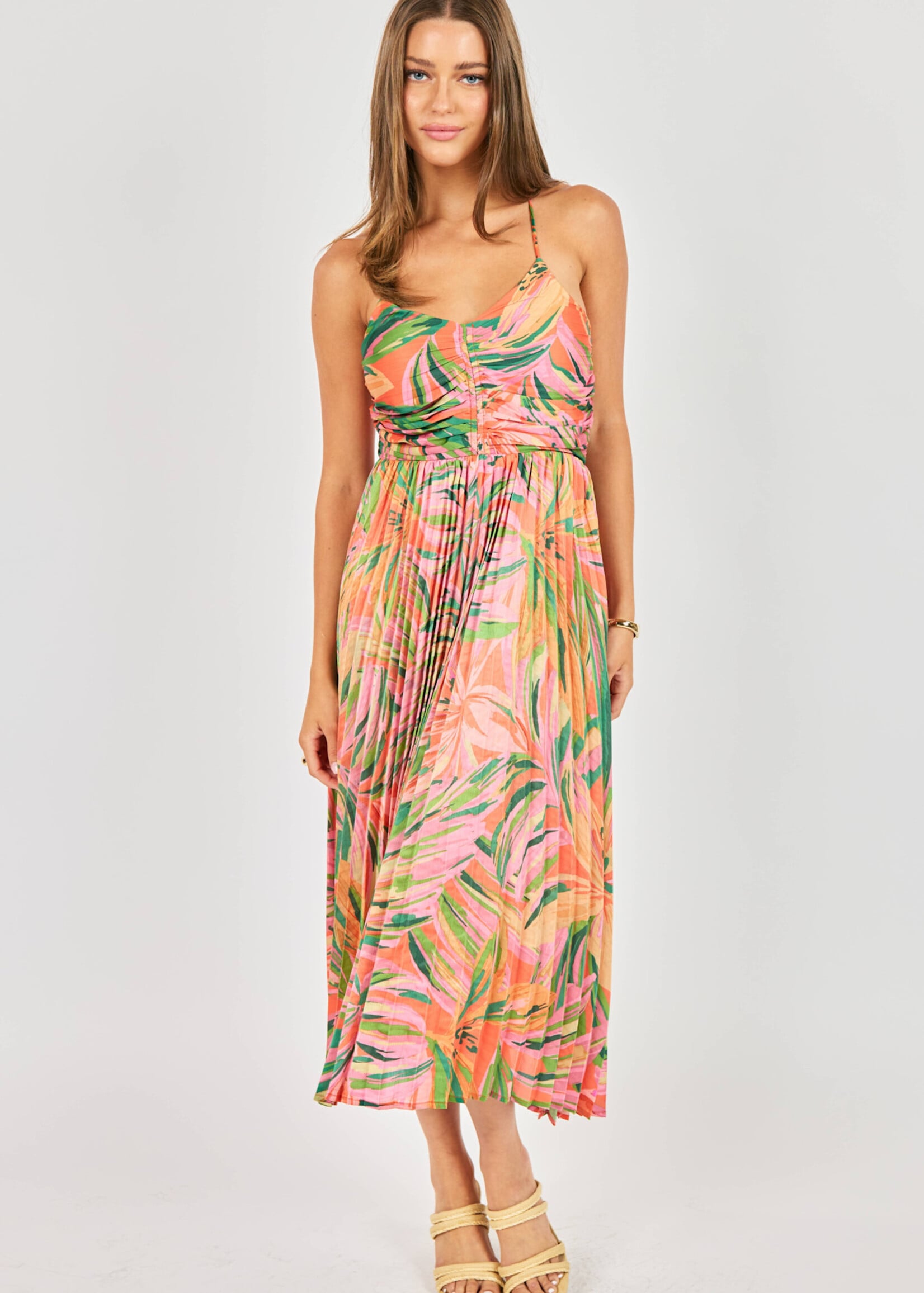 Sadie & Sage Tropical Sunset Midi Dress