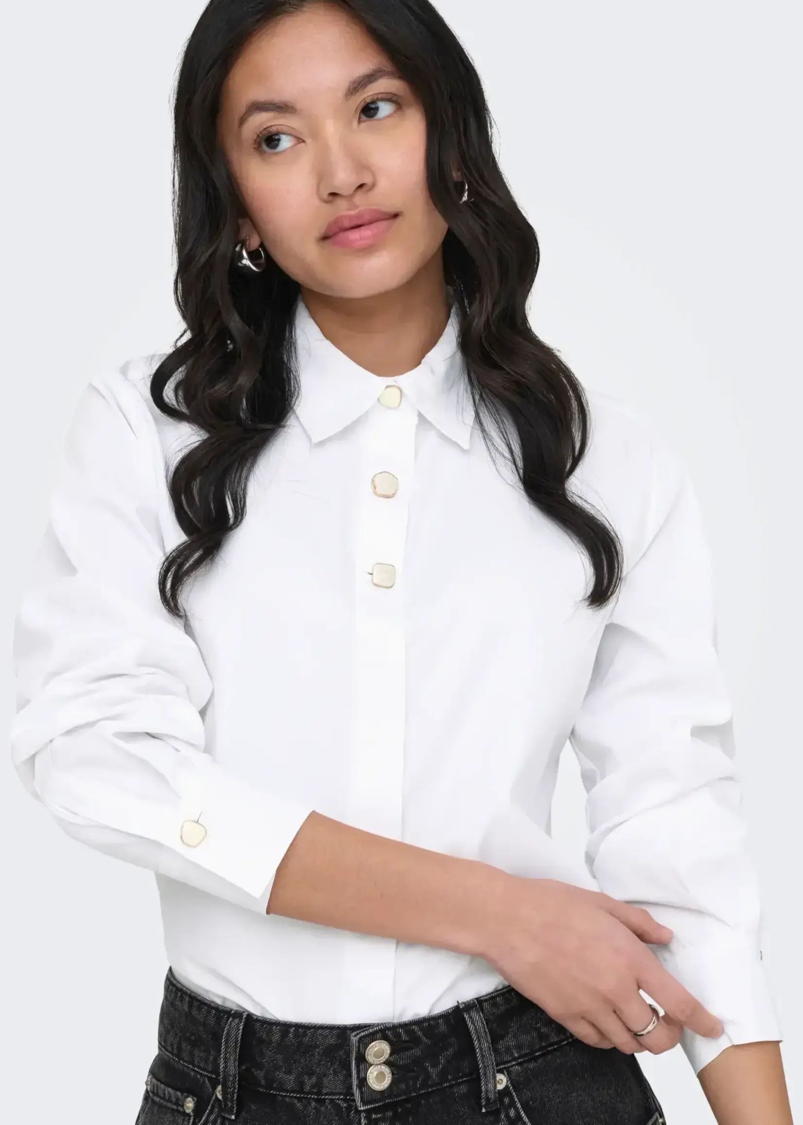 Only Oregon Polished Button-Front Top