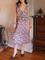 Sadie & Sage Floral Impression Pleated Midi