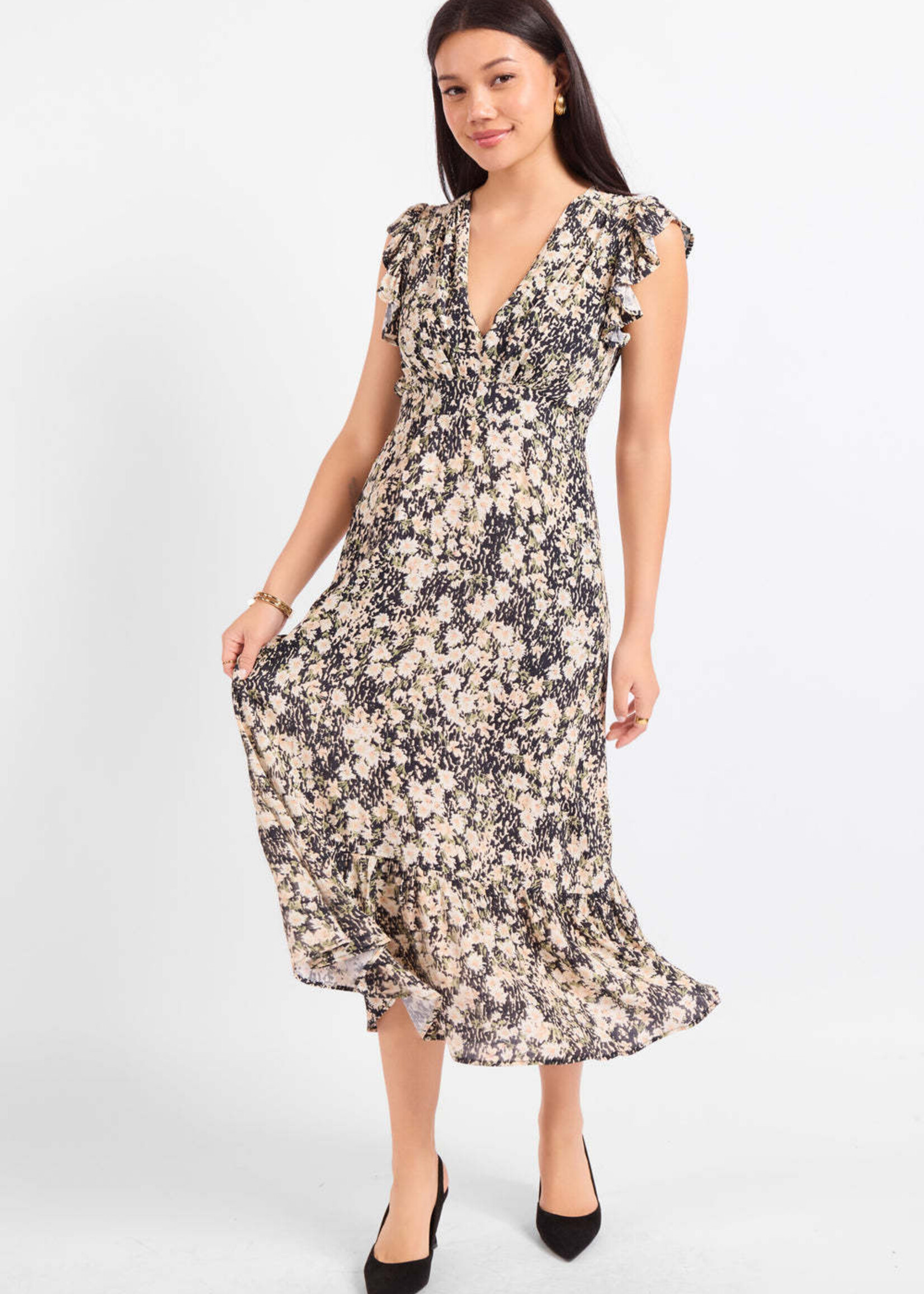 Sadie & Sage Wildflower Impression V-Neck Dress