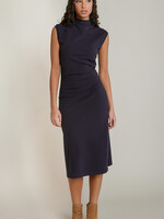 Black Tape Mockneck Midi Dress