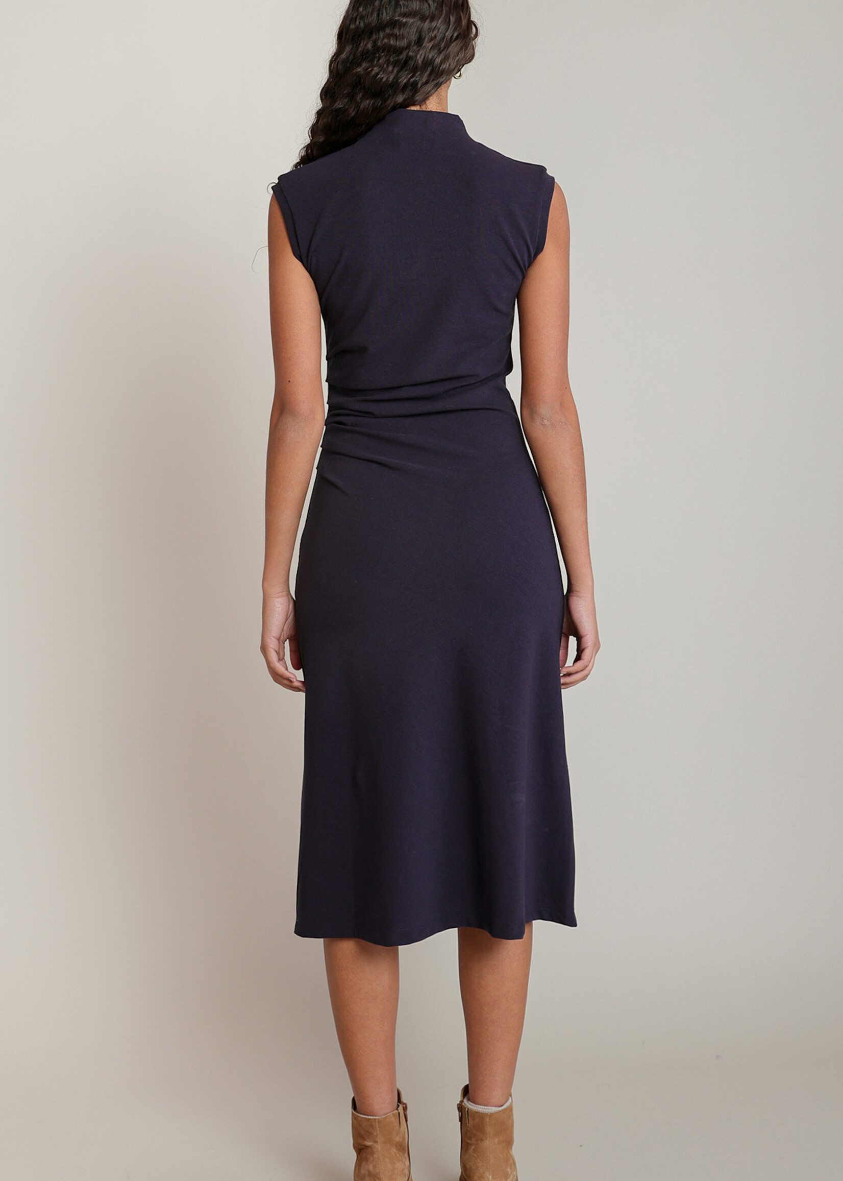 Black Tape Mockneck Midi Dress