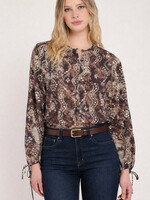 Black Tape Snake Print Blouse