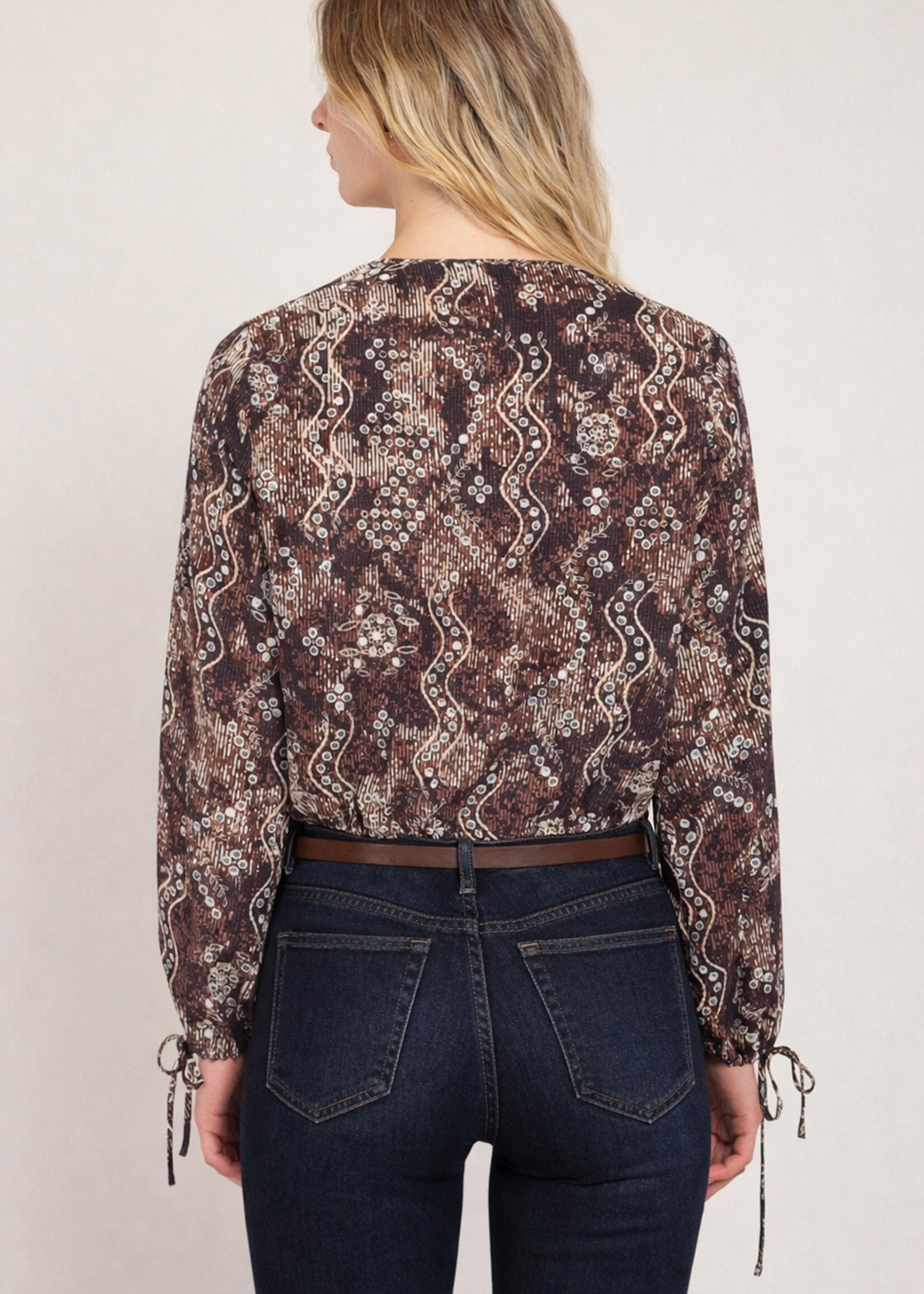 Black Tape Snake Print Blouse