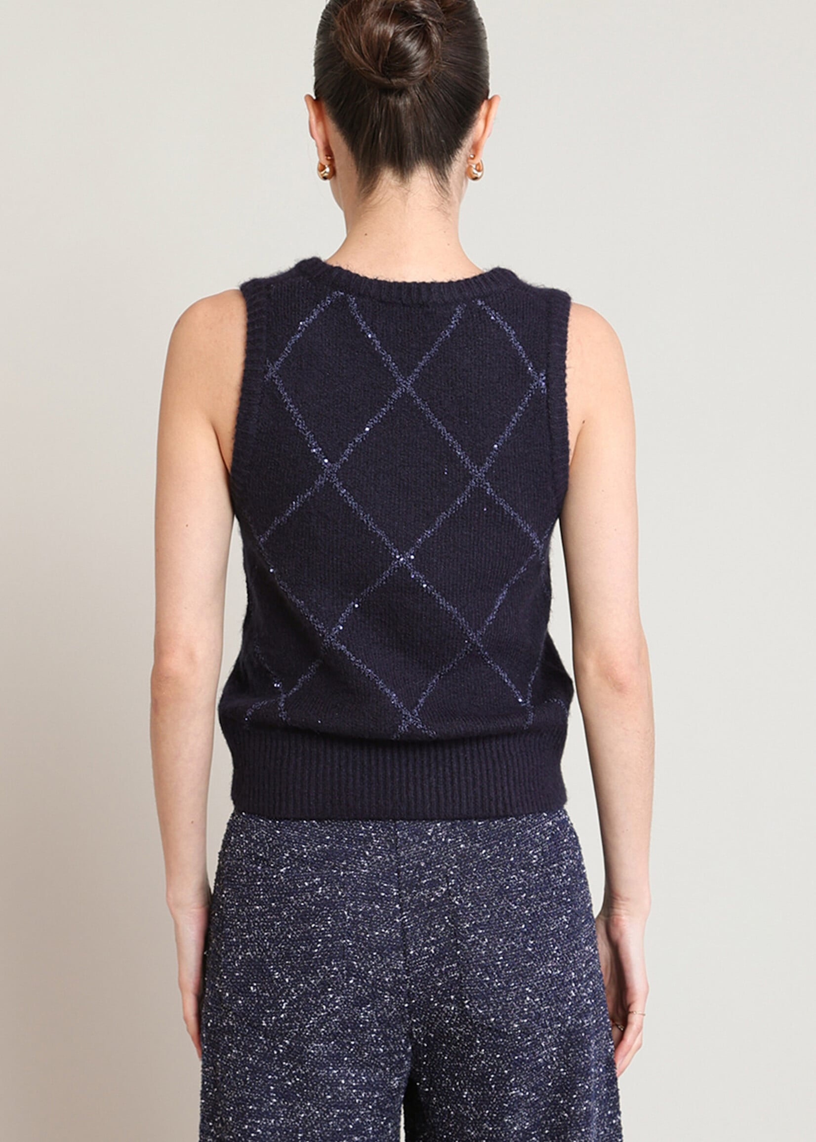 Black Tape Sequin Sweater Vest